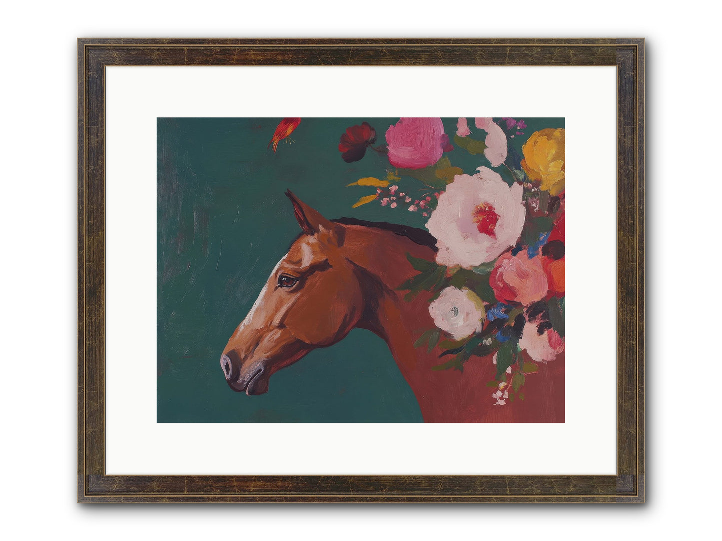 Creekside Solitude Framed Print - Slimwoods Black/Gold 16x12