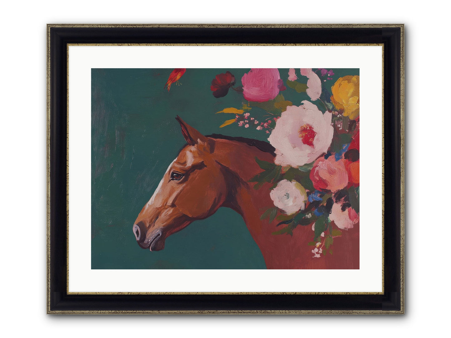 Creekside Solitude Framed Print - Black & Gold 24x18