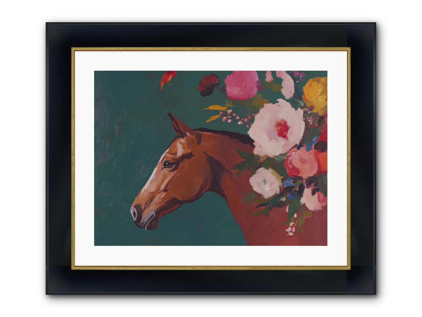 Creekside Solitude Framed Print - Wide Black w/Gold 24x18