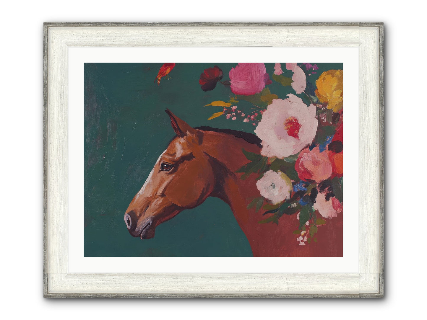 Creekside Solitude Framed Print - Driftwood White 32x24