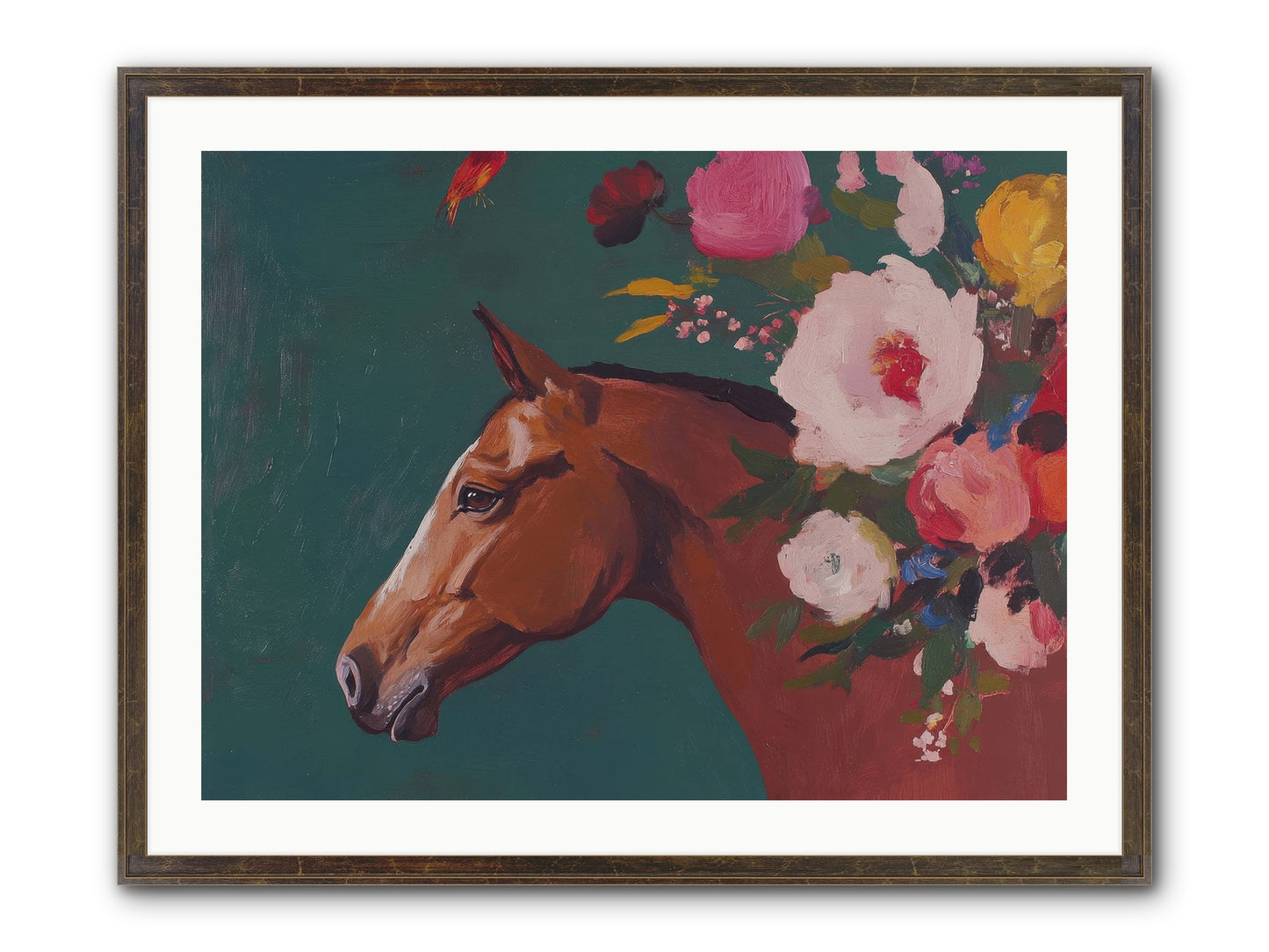 Creekside Solitude Framed Print - Slimwoods Black/Gold 32x24