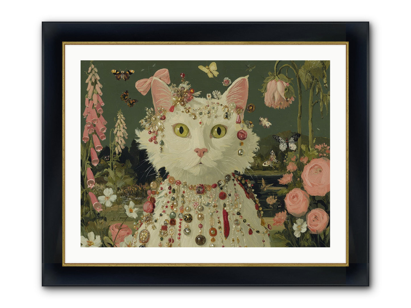 Cricket’s Lullaby Framed Print - Wide Black w/Gold 32x24