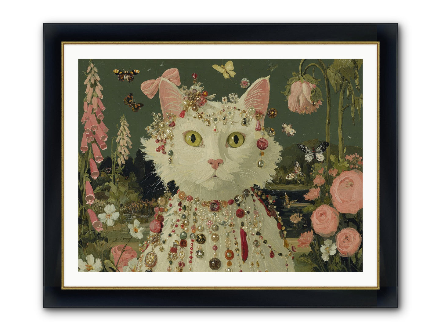 Cricket’s Lullaby Framed Print - Wide Black w/Gold 40x30
