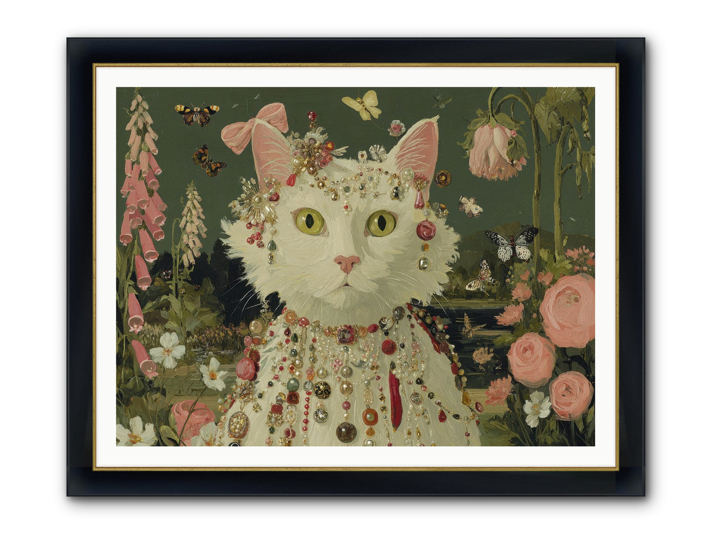 Cricket’s Lullaby Framed Print - Wide Black w/Gold 48x36