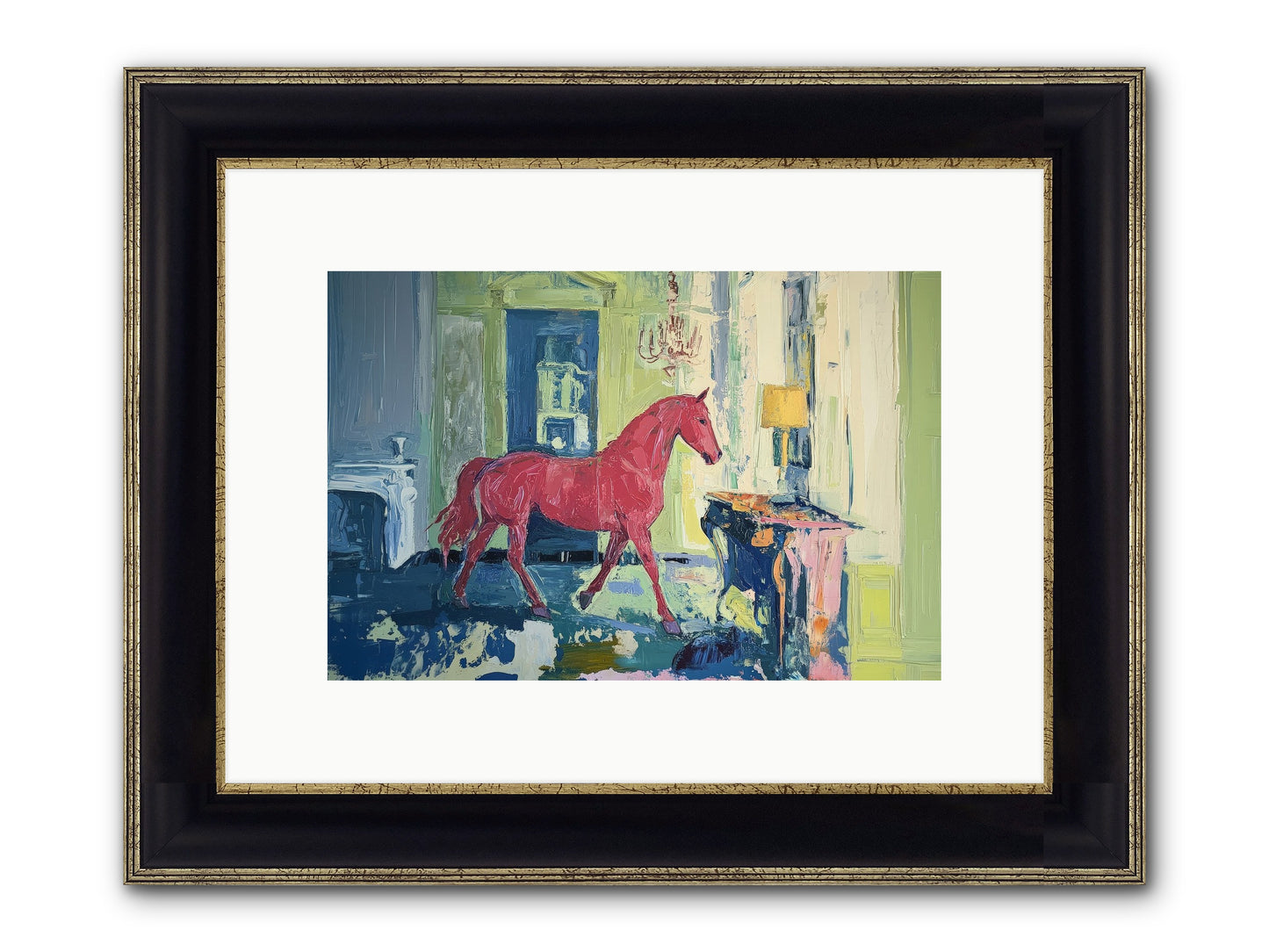 Crimson Tales Framed Print - Black & Gold 12x8