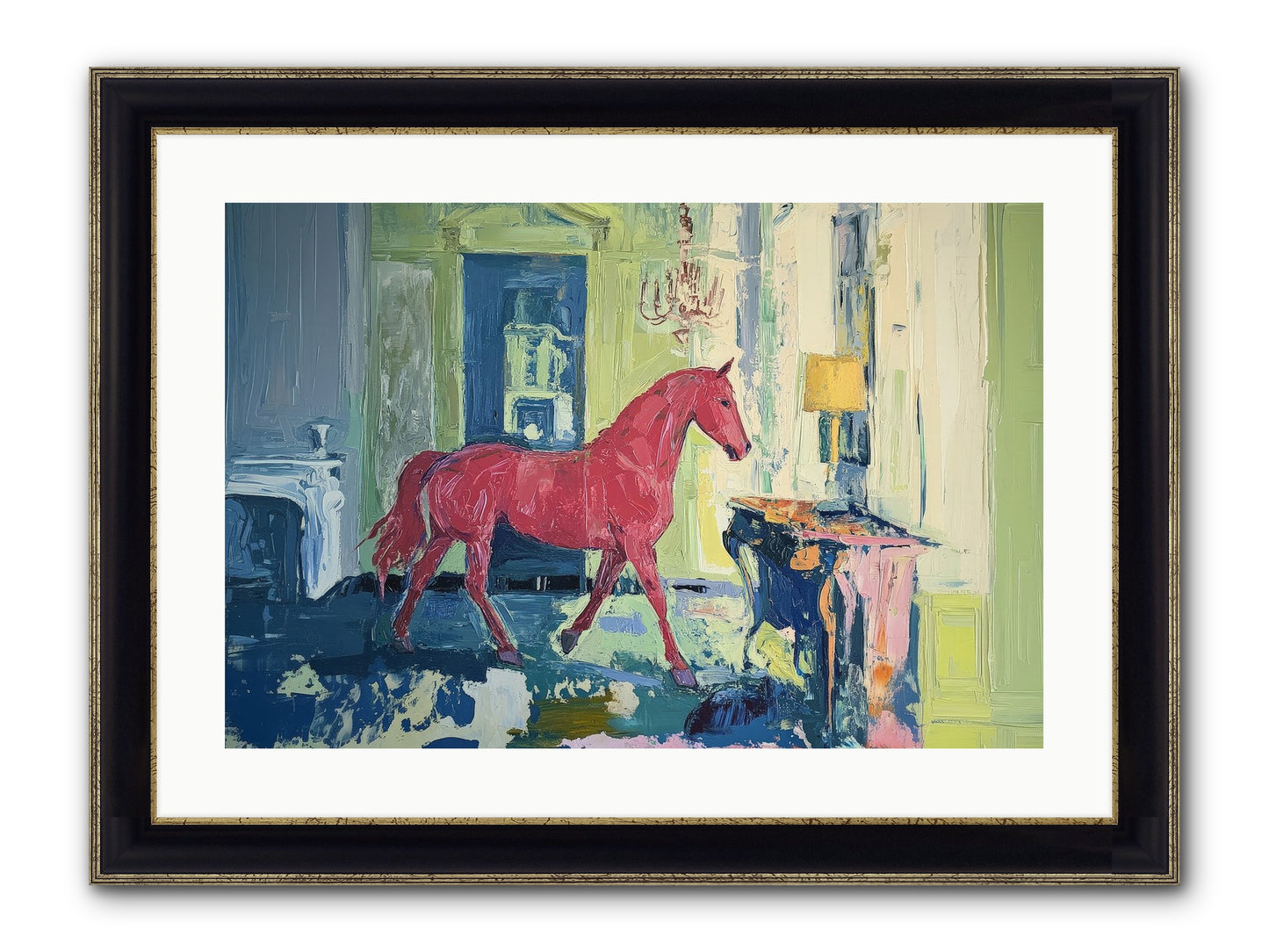 Crimson Tales Framed Print - Black & Gold 24x16