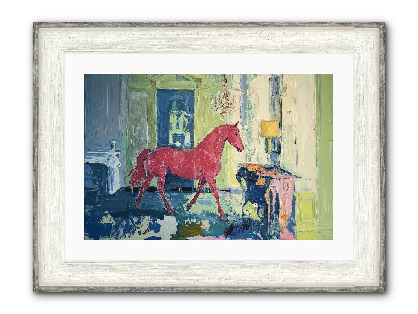 Crimson Tales Framed Print - Driftwood White 24x16