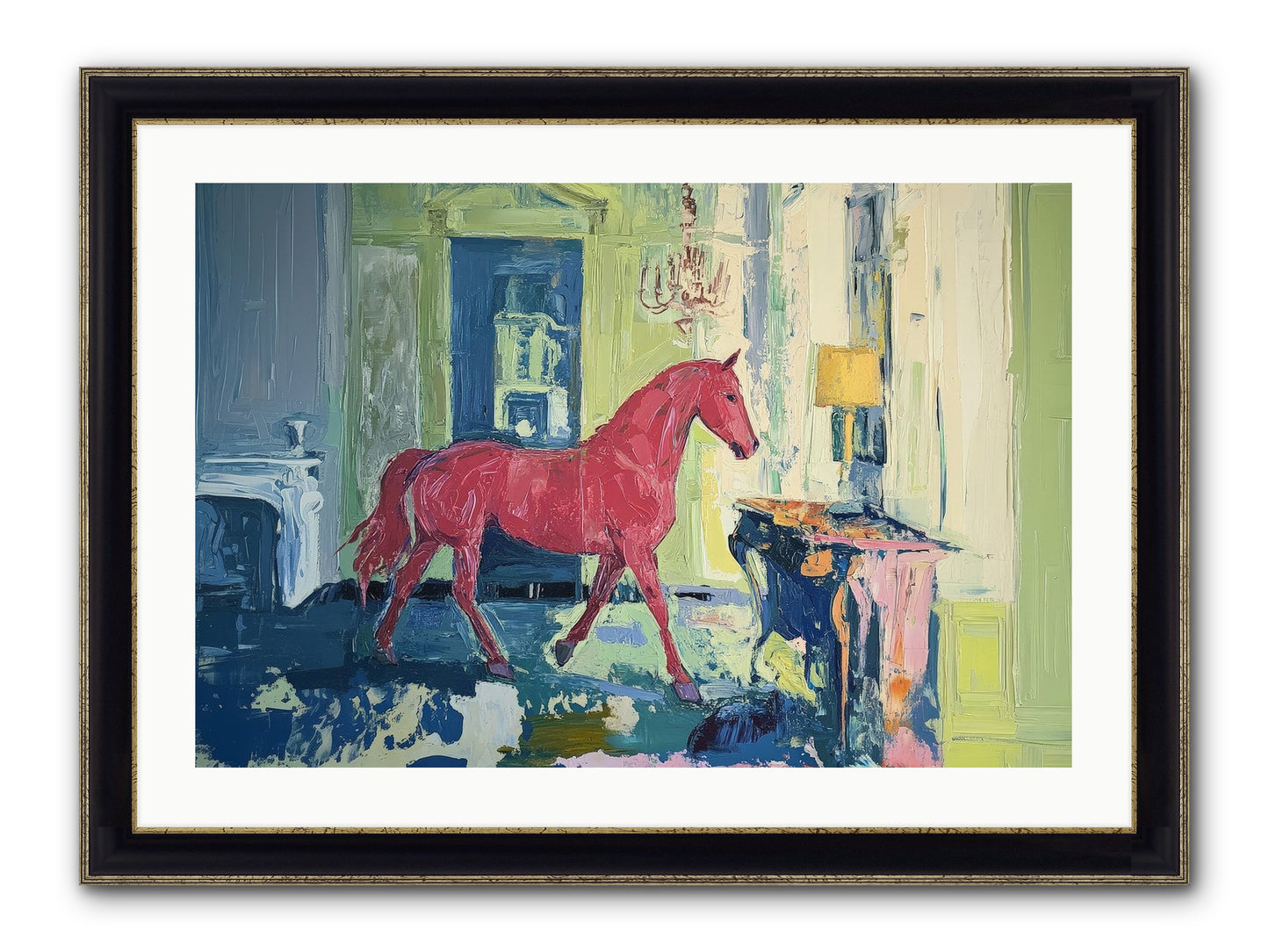 Crimson Tales Framed Print - Black & Gold 30x20