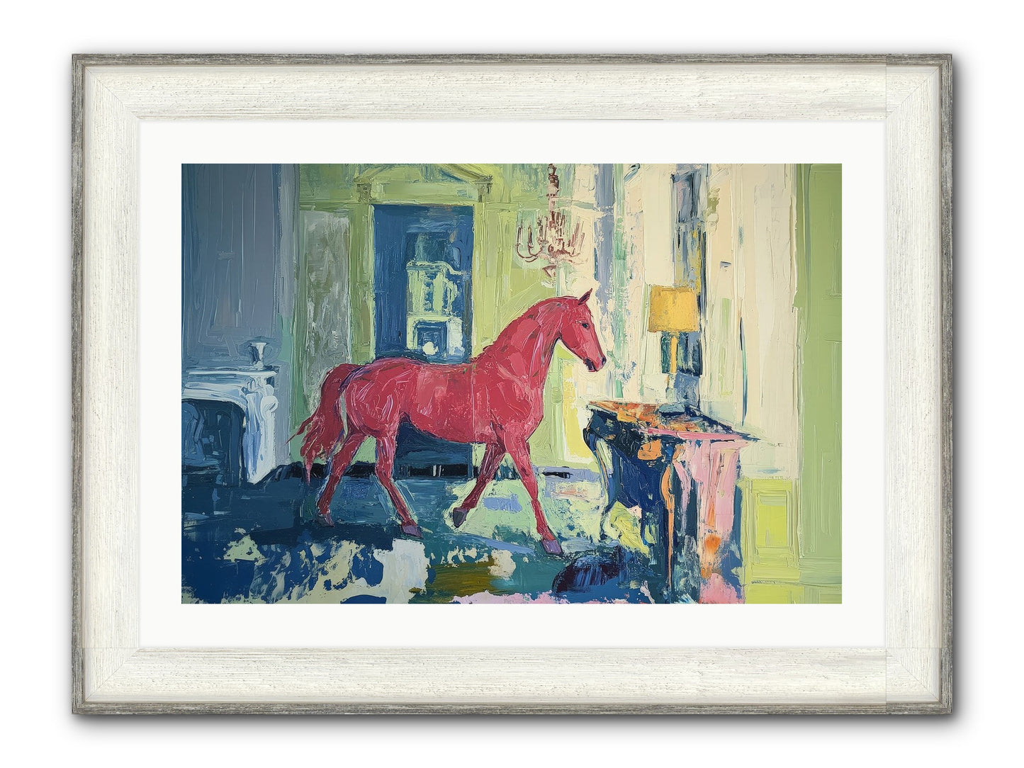 Crimson Tales Framed Print - Driftwood White 30x20