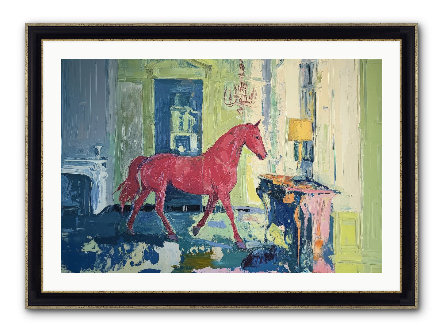 Crimson Tales Framed Print - Black & Gold 36x24