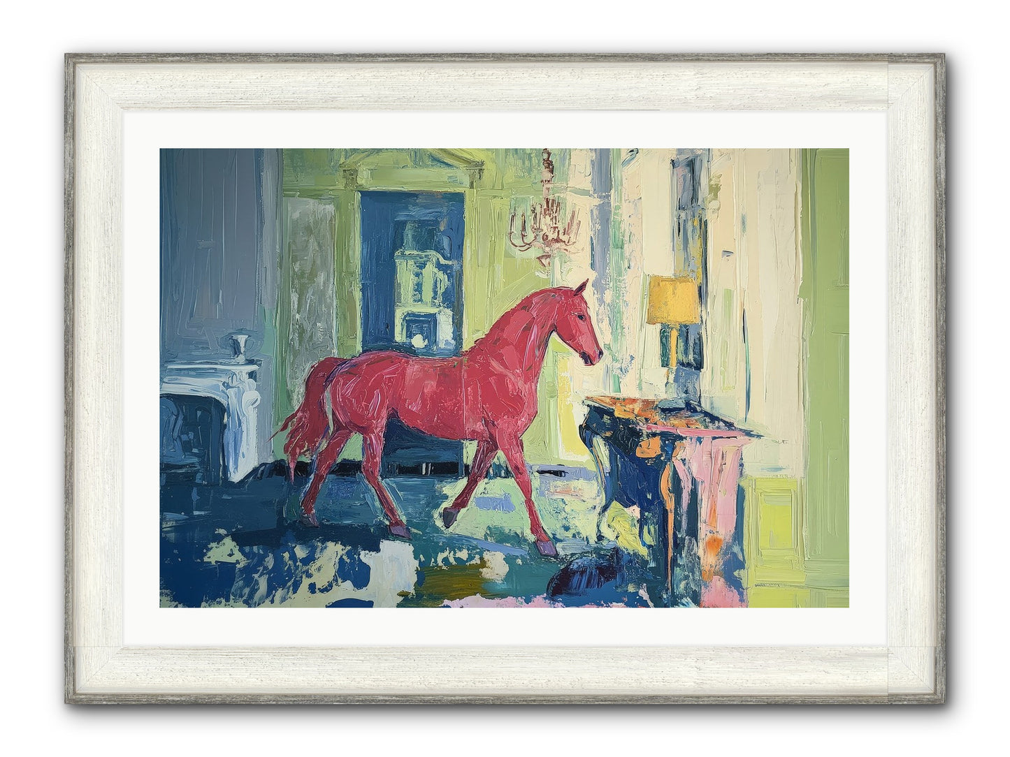 Crimson Tales Framed Print - Driftwood White 36x24