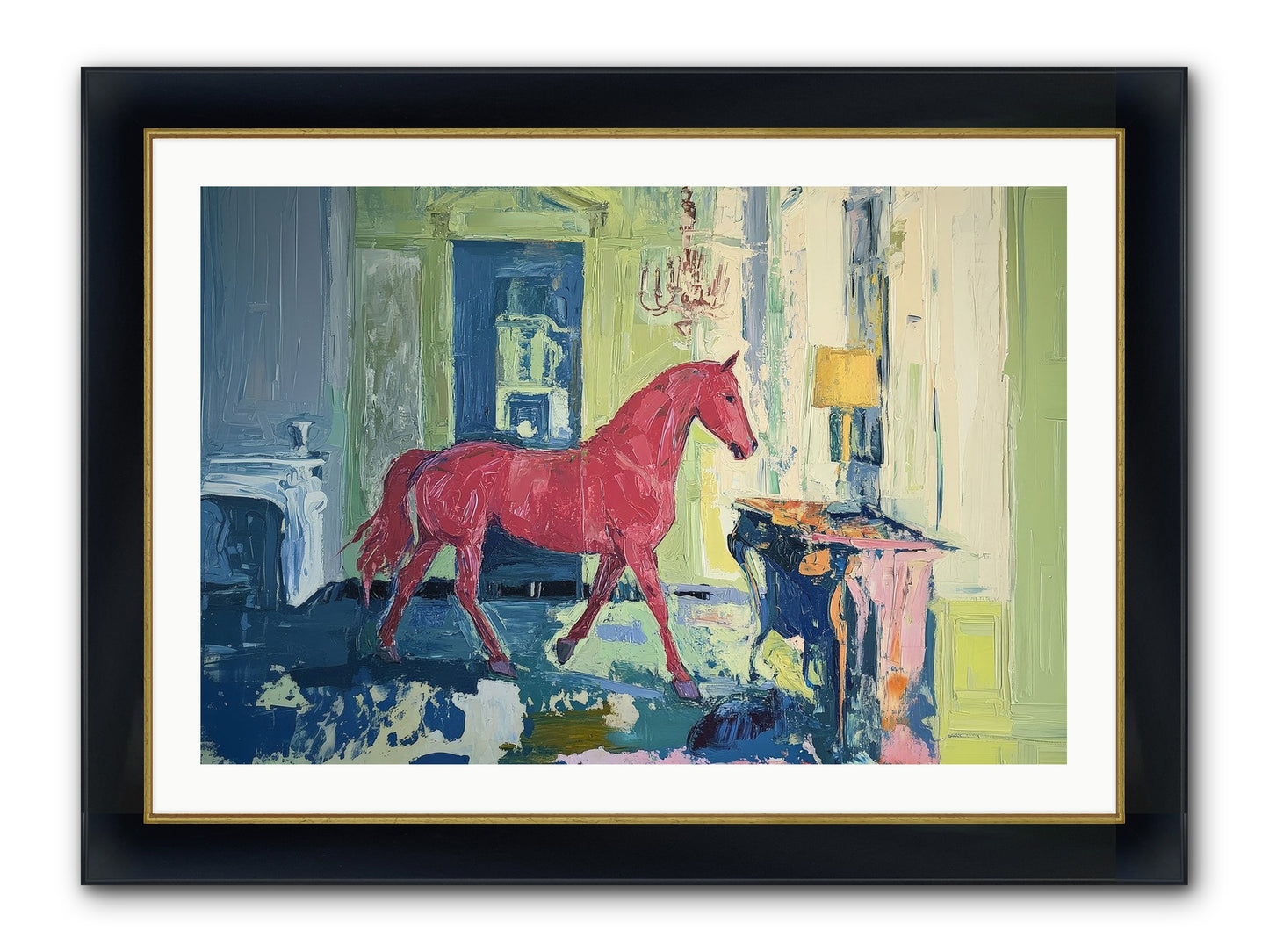 Crimson Tales Framed Print - Wide Black w/Gold 36x24