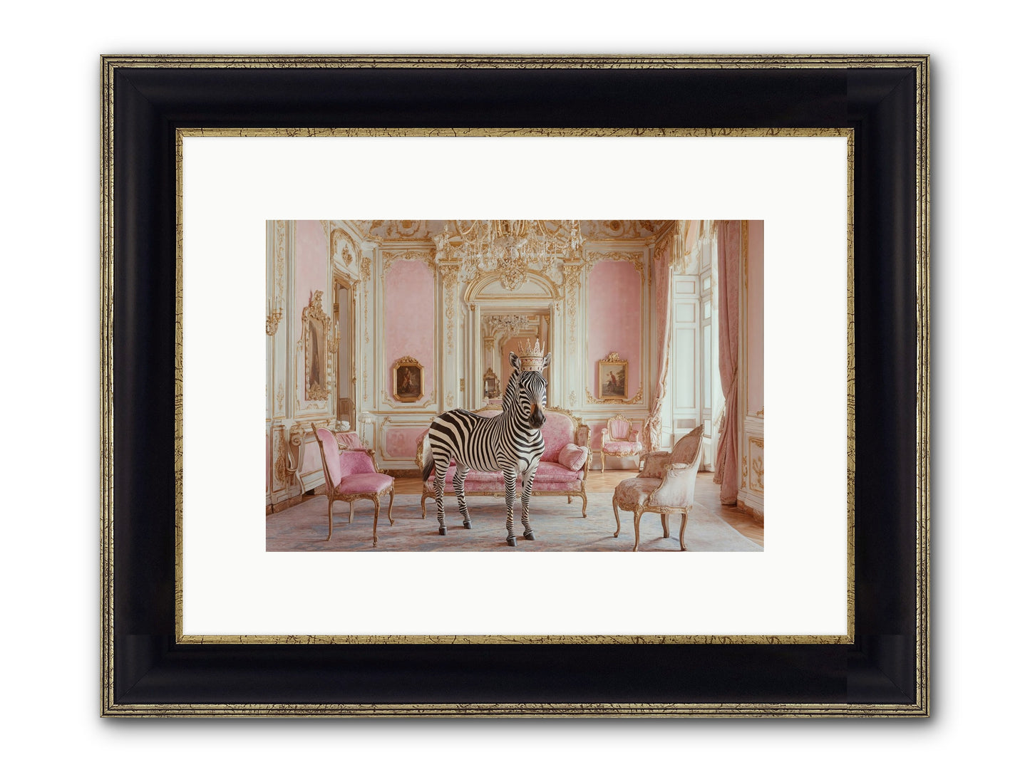 Croquet On The Lawn Framed Print - Black & Gold 12x8