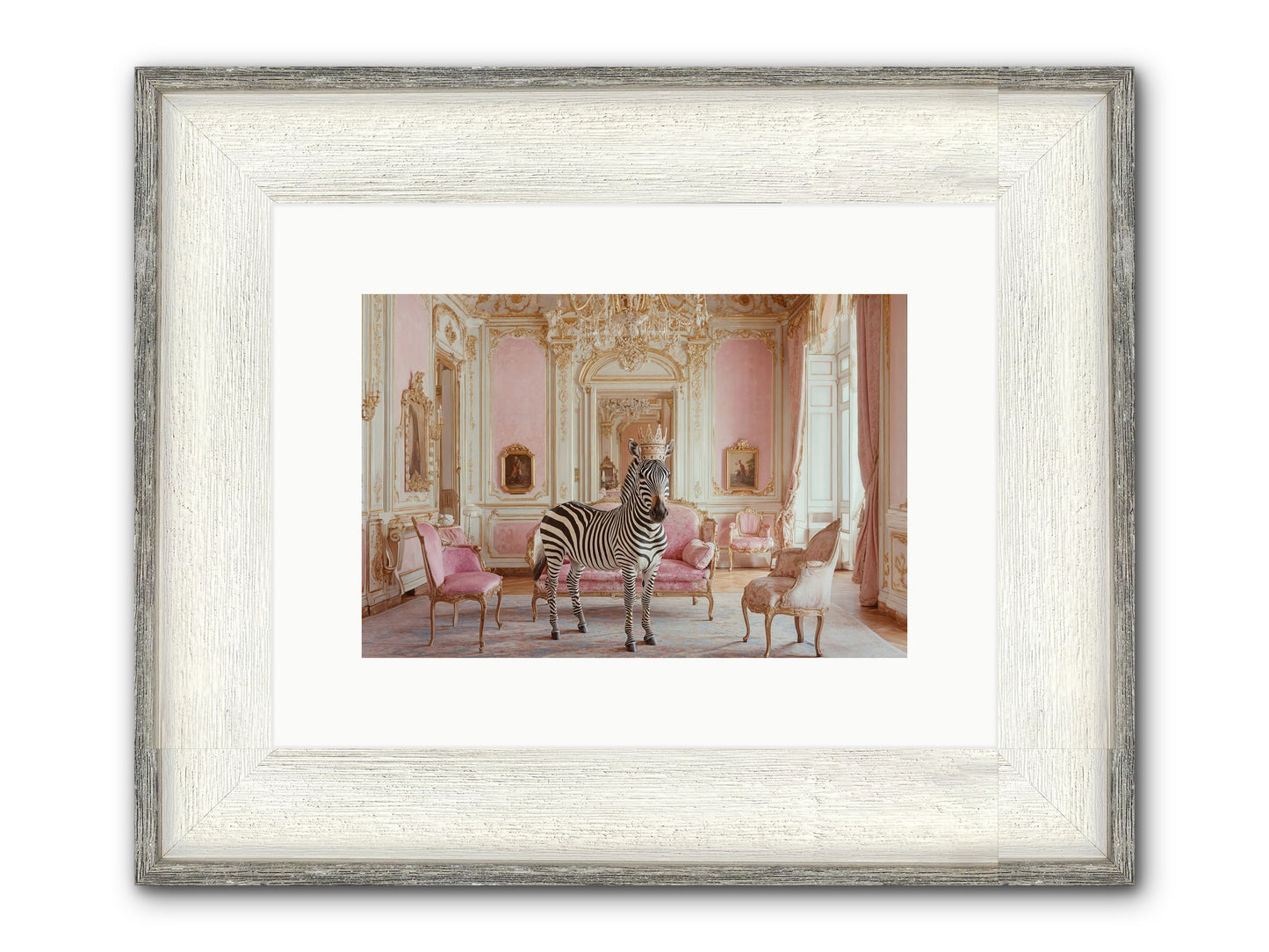 Croquet On The Lawn Framed Print - Driftwood White 12x8