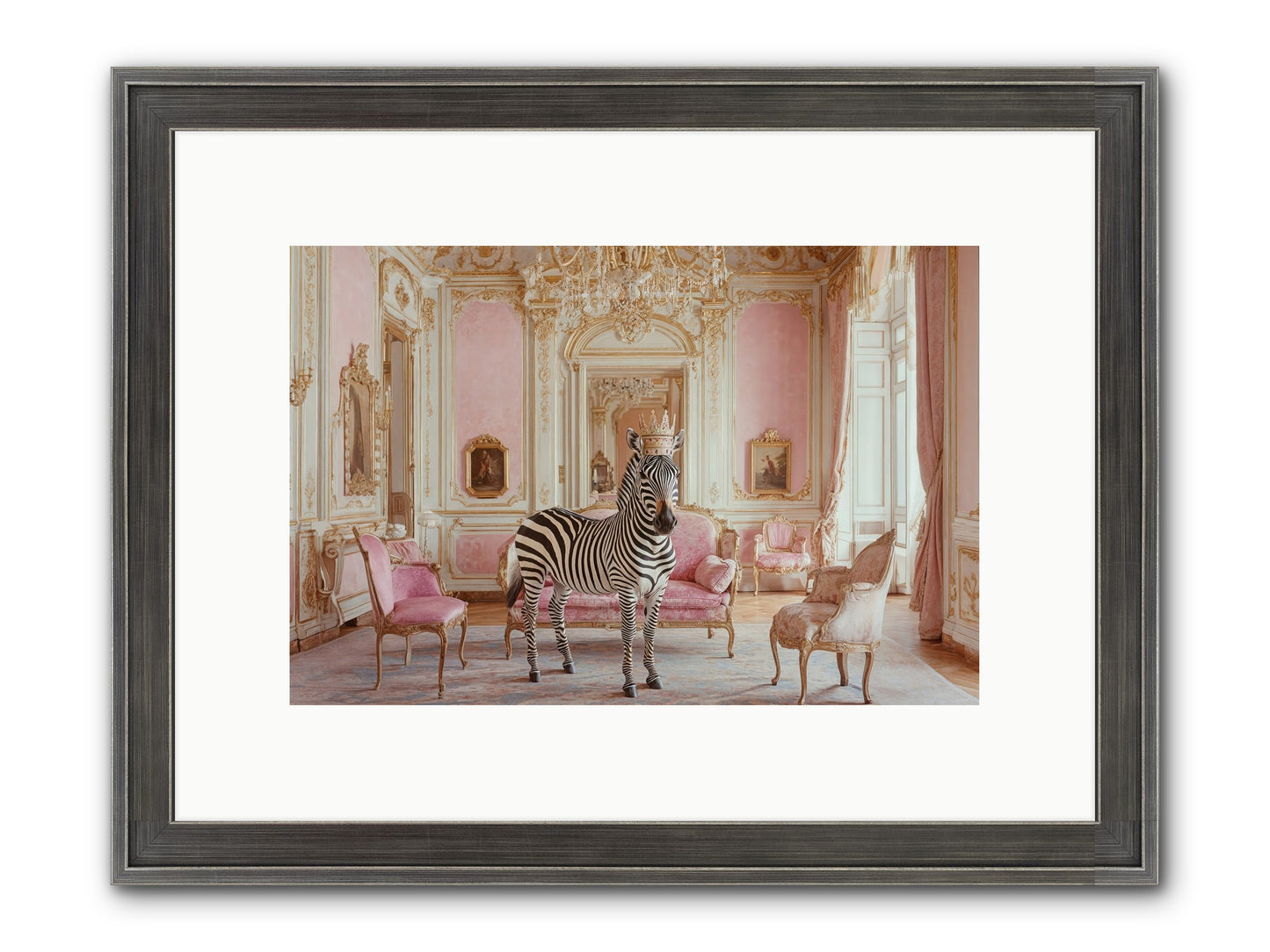 Croquet On The Lawn Framed Print - Slimwoods Black/Silver 12x8
