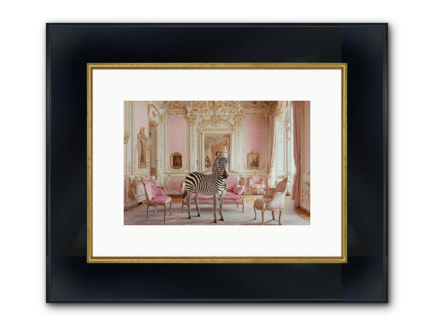 Croquet On The Lawn Framed Print - Wide Black w/Gold 12x8