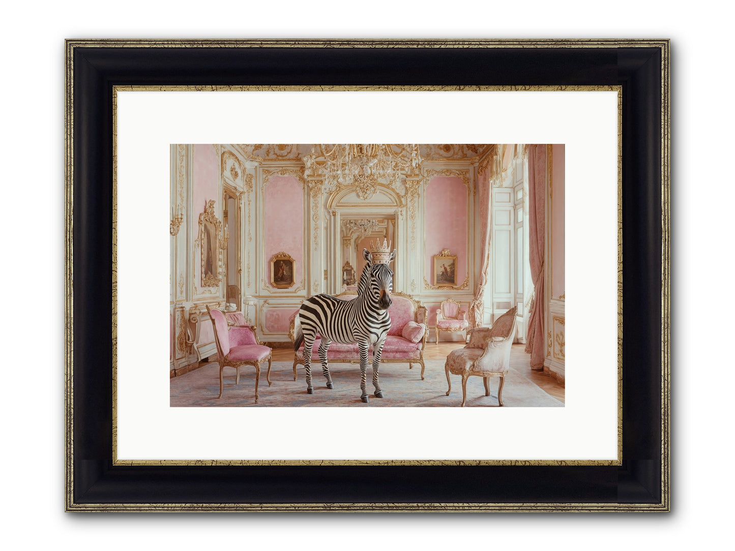 Croquet On The Lawn Framed Print - Black & Gold 15x10