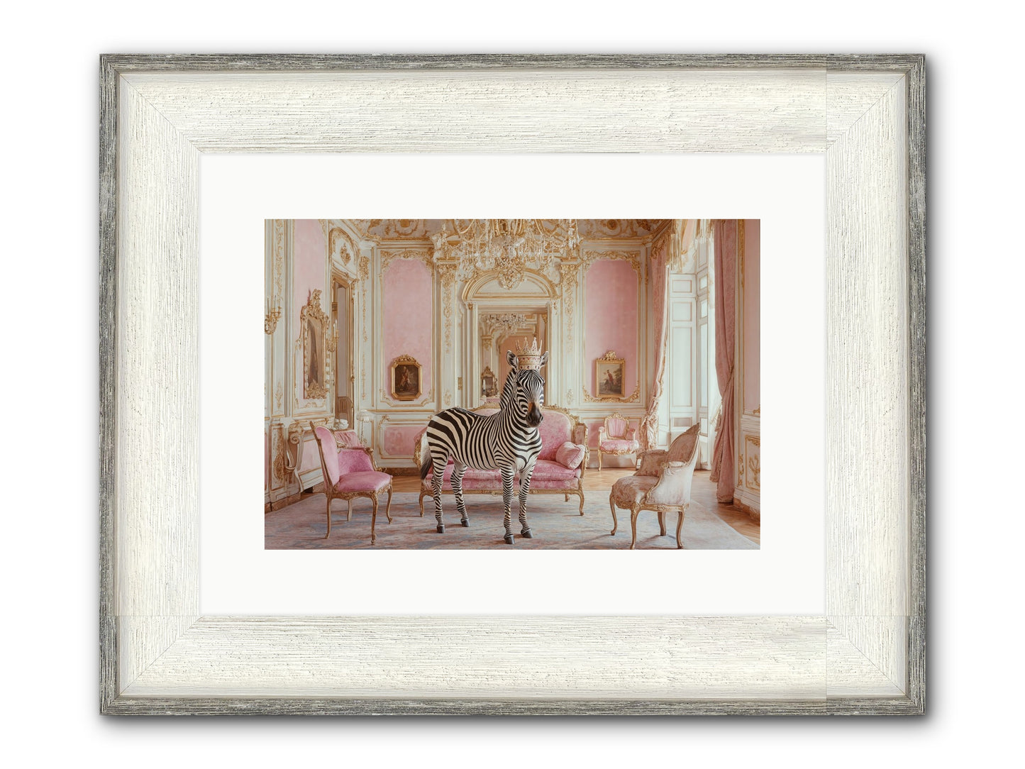 Croquet On The Lawn Framed Print - Driftwood White 15x10