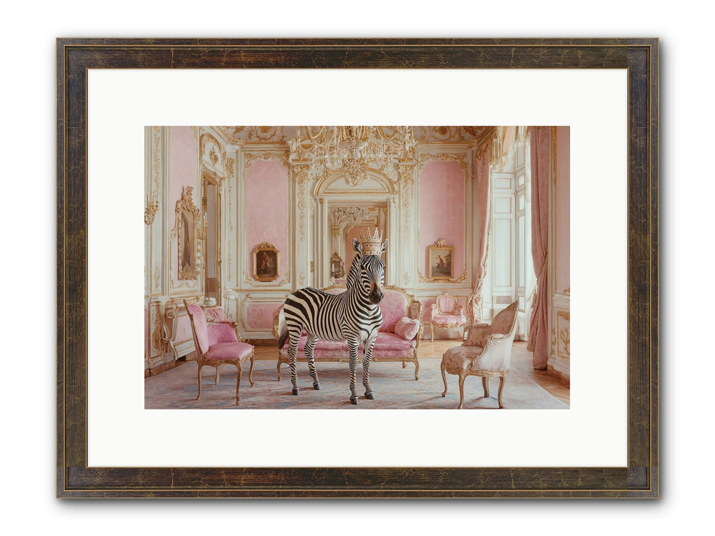 Croquet On The Lawn Framed Print - Slimwoods Black/Gold 15x10