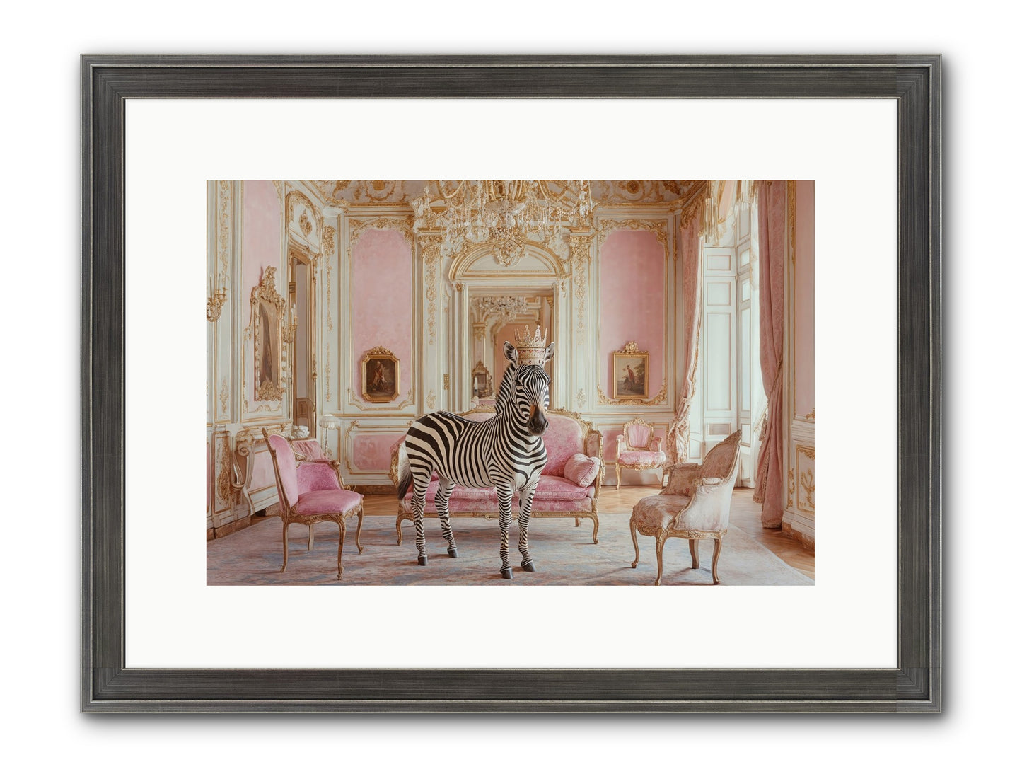 Croquet On The Lawn Framed Print - Slimwoods Black/Silver 15x10
