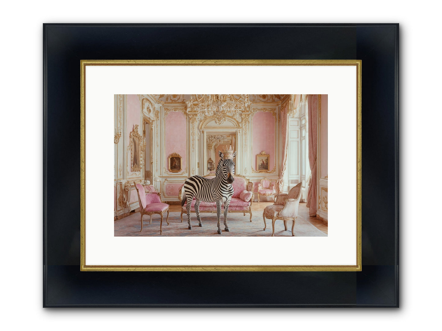 Croquet On The Lawn Framed Print - Wide Black w/Gold 15x10
