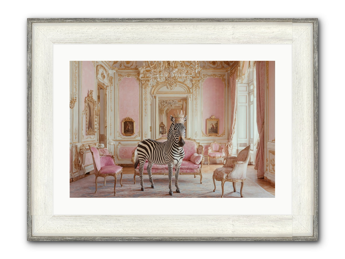 Croquet On The Lawn Framed Print - Driftwood White 24x16
