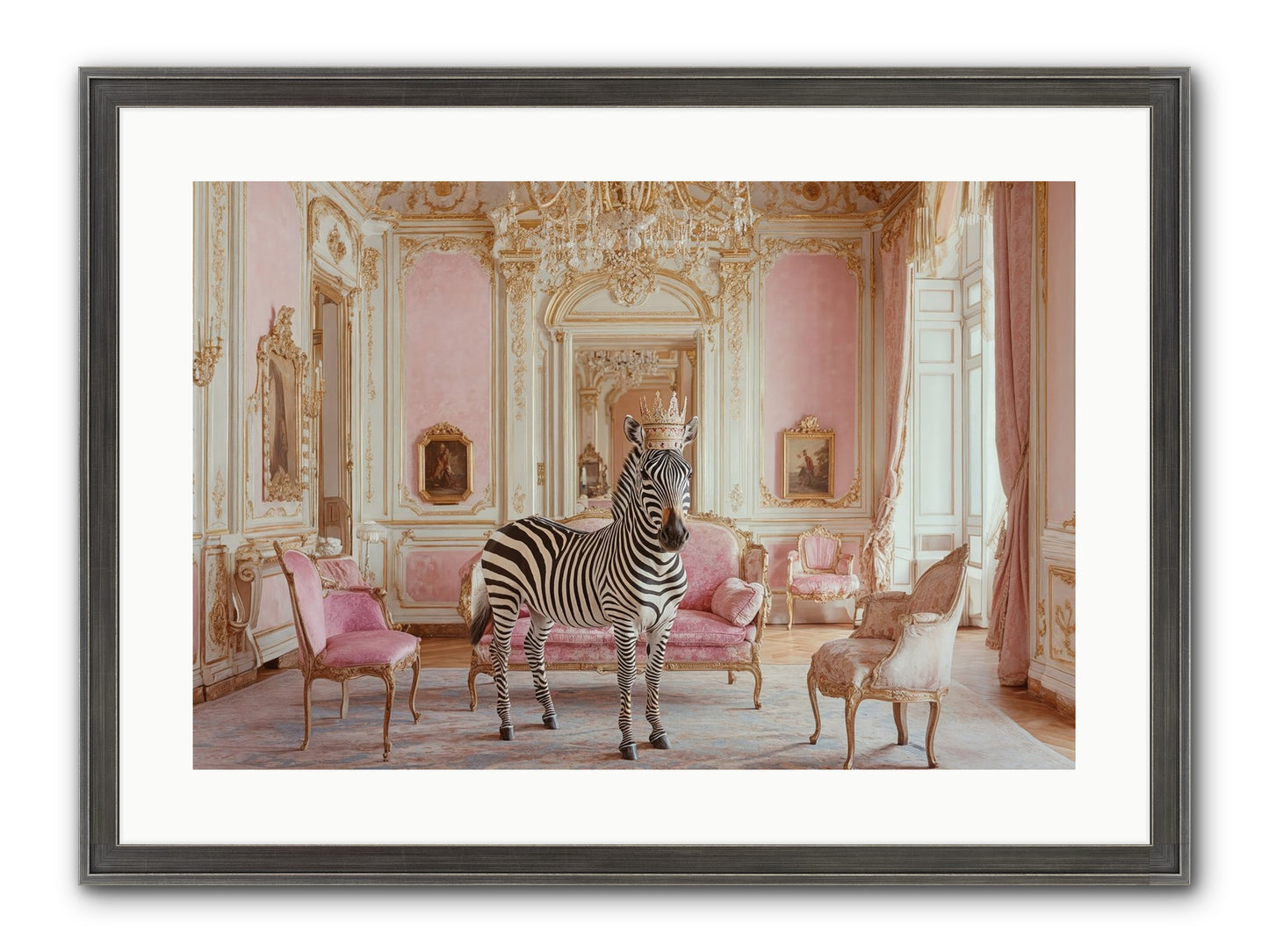 Croquet On The Lawn Framed Print - Slimwoods Black/Silver 24x16