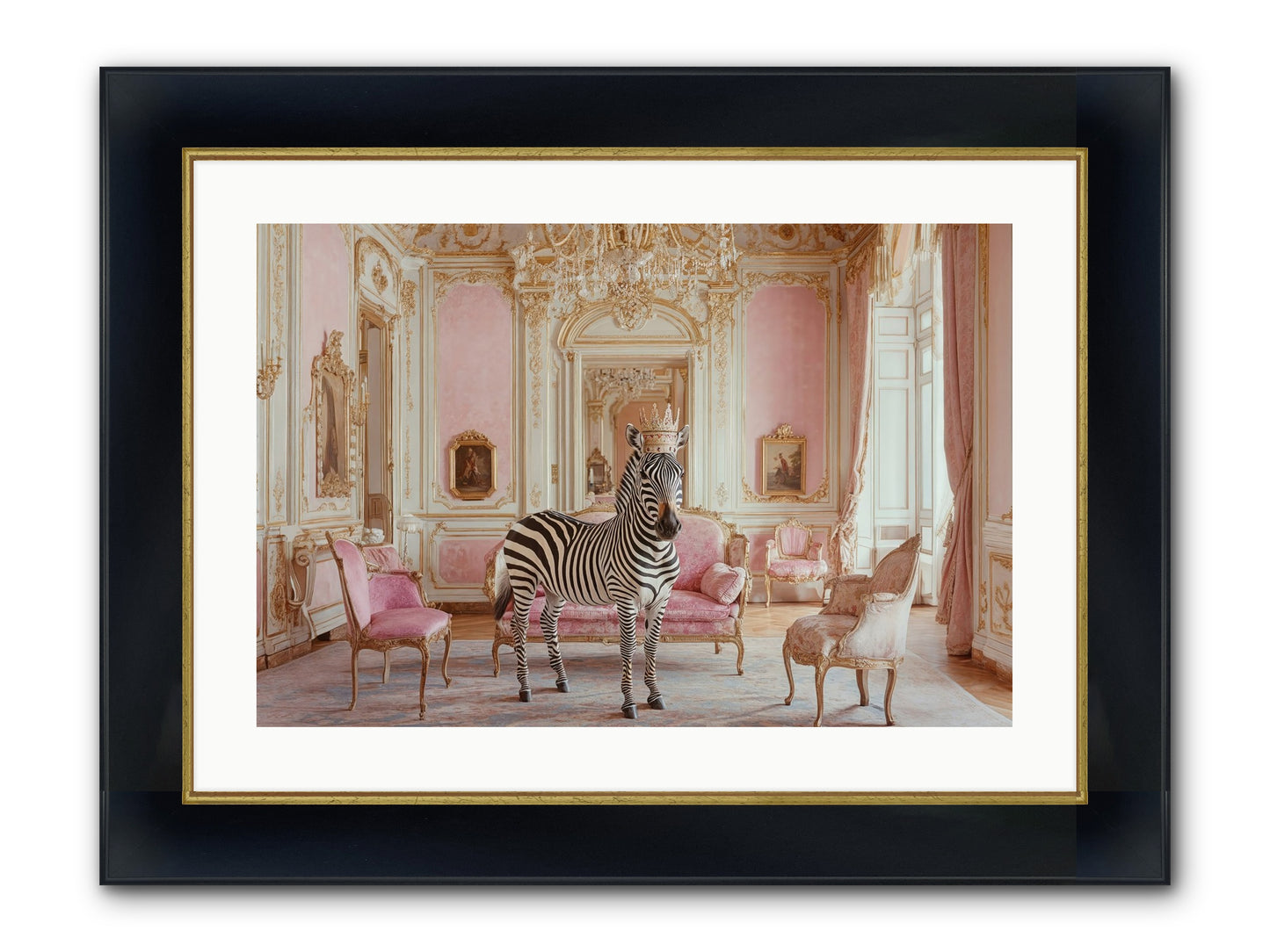 Croquet On The Lawn Framed Print - Wide Black w/Gold 24x16