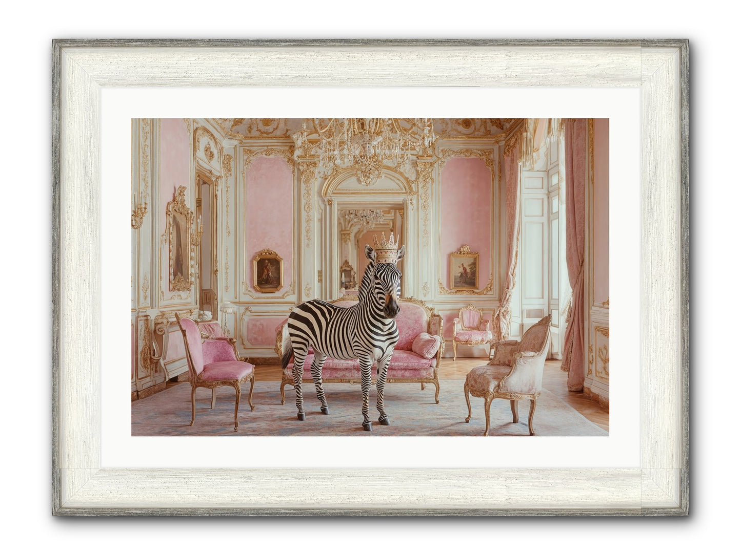 Croquet On The Lawn Framed Print - Driftwood White 30x20