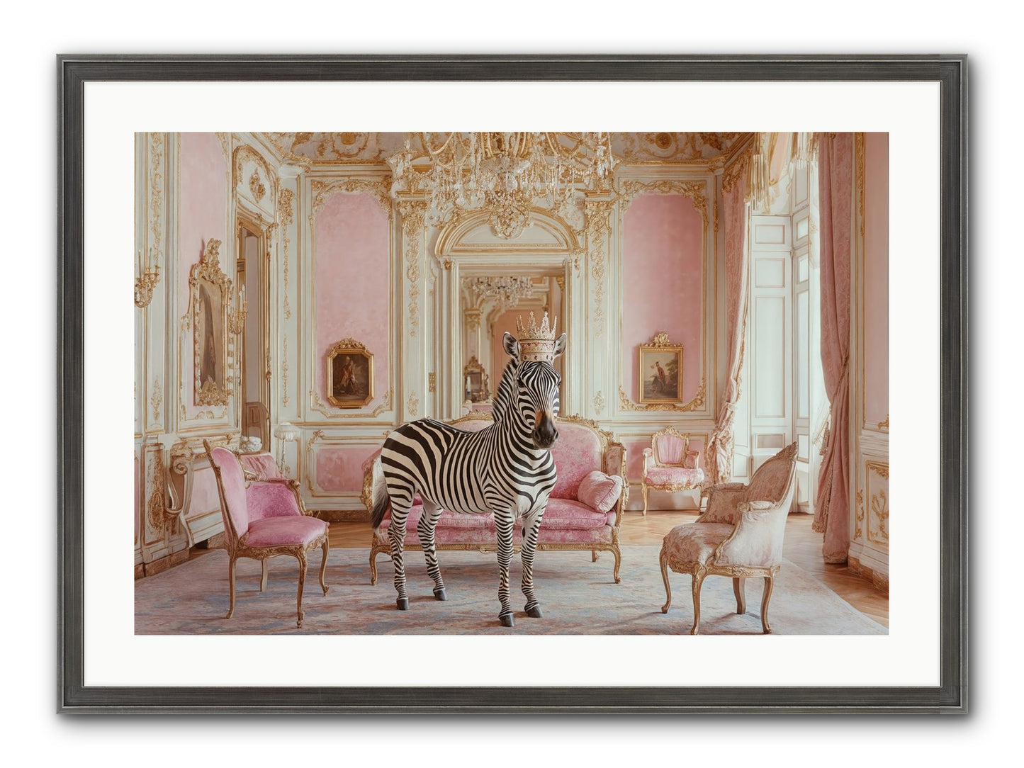 Croquet On The Lawn Framed Print - Slimwoods Black/Silver 30x20