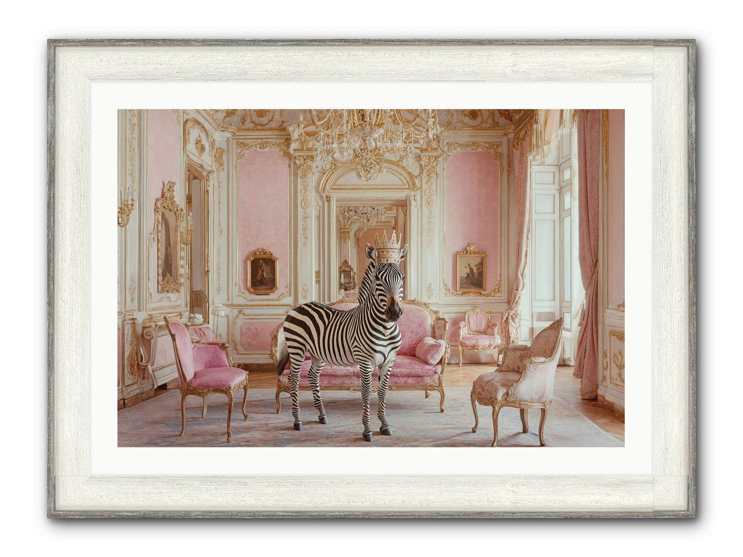 Croquet On The Lawn Framed Print - Driftwood White 36x24