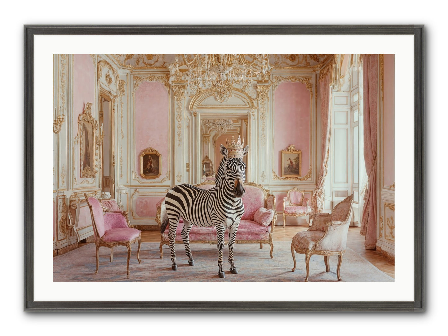 Croquet On The Lawn Framed Print - Slimwoods Black/Silver 36x24