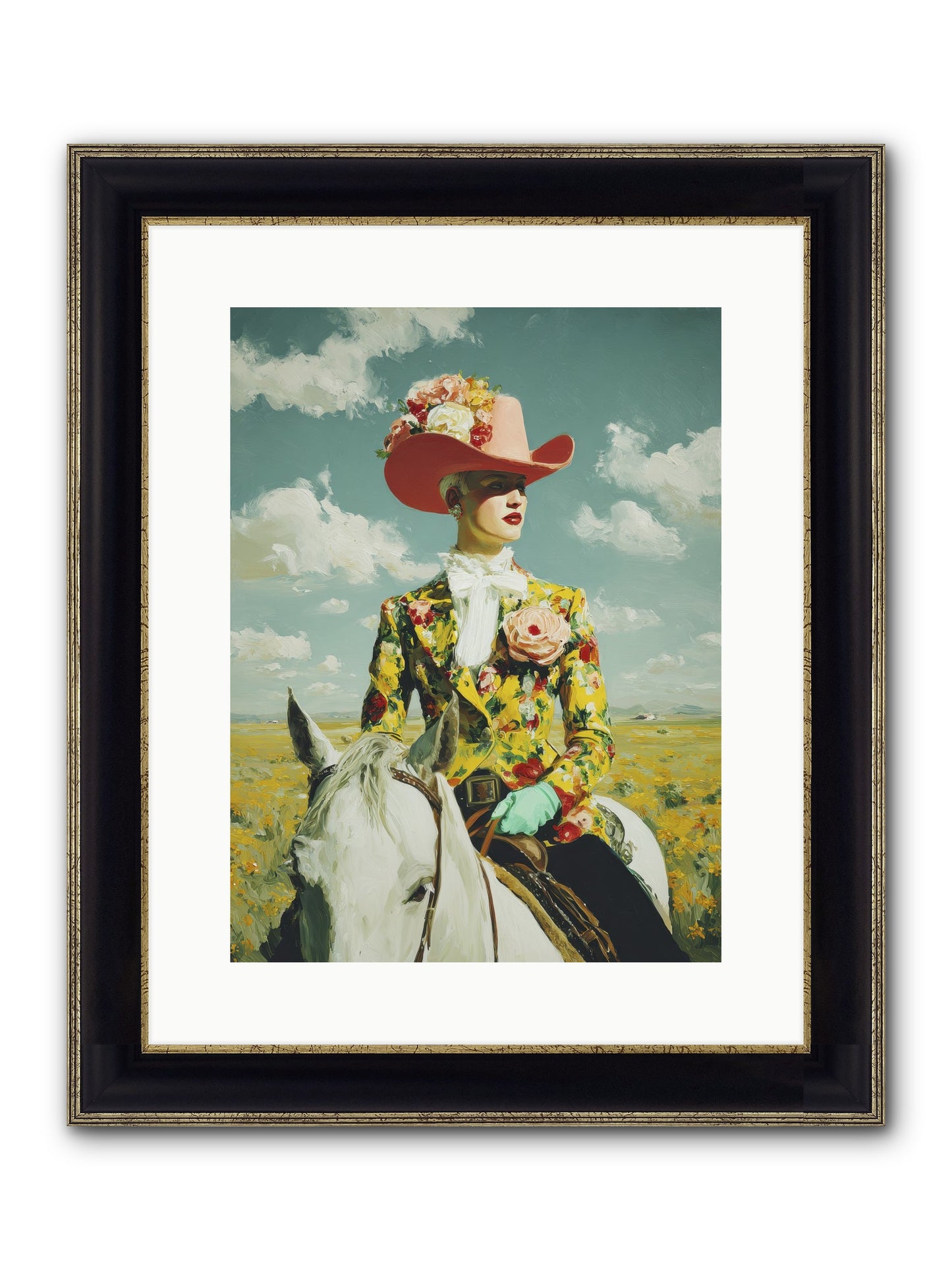 Crown & Cloak Framed Print - Black & Gold 12x16