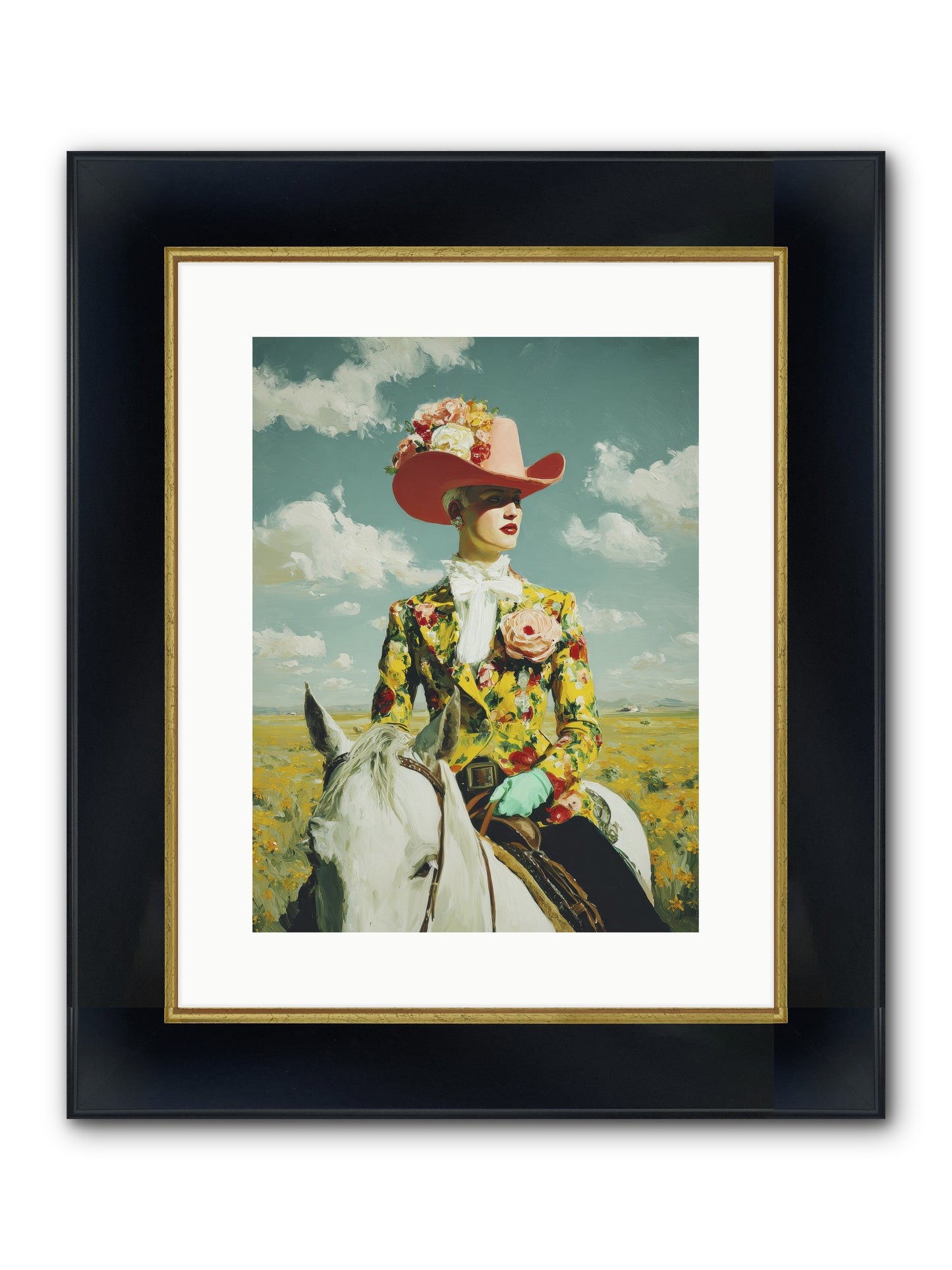 Crown & Cloak Framed Print - Wide Black w/Gold 12x16