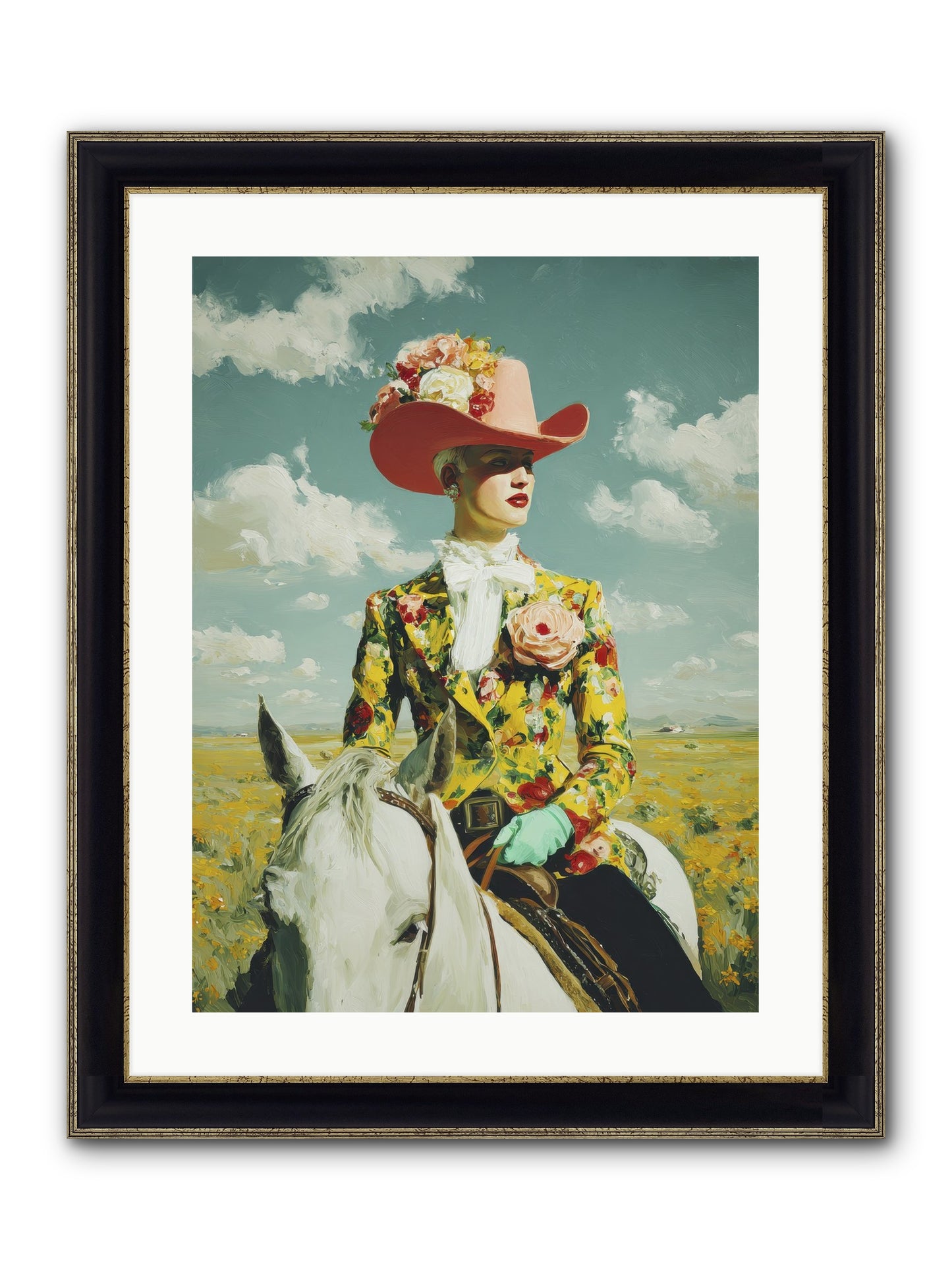 Crown & Cloak Framed Print - Black & Gold 18x24