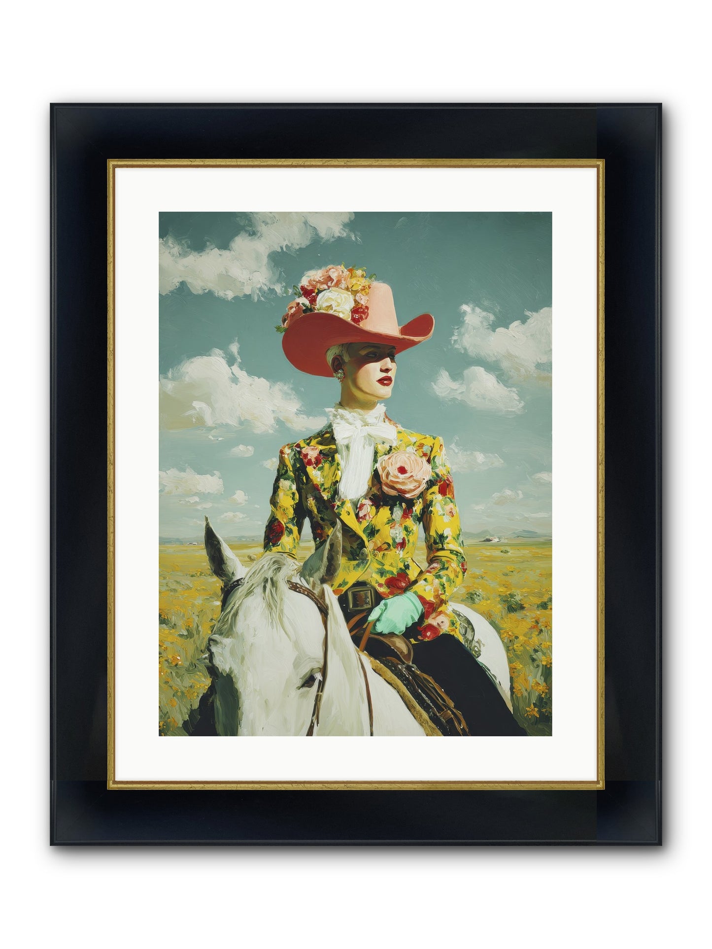 Crown & Cloak Framed Print - Wide Black w/Gold 18x24