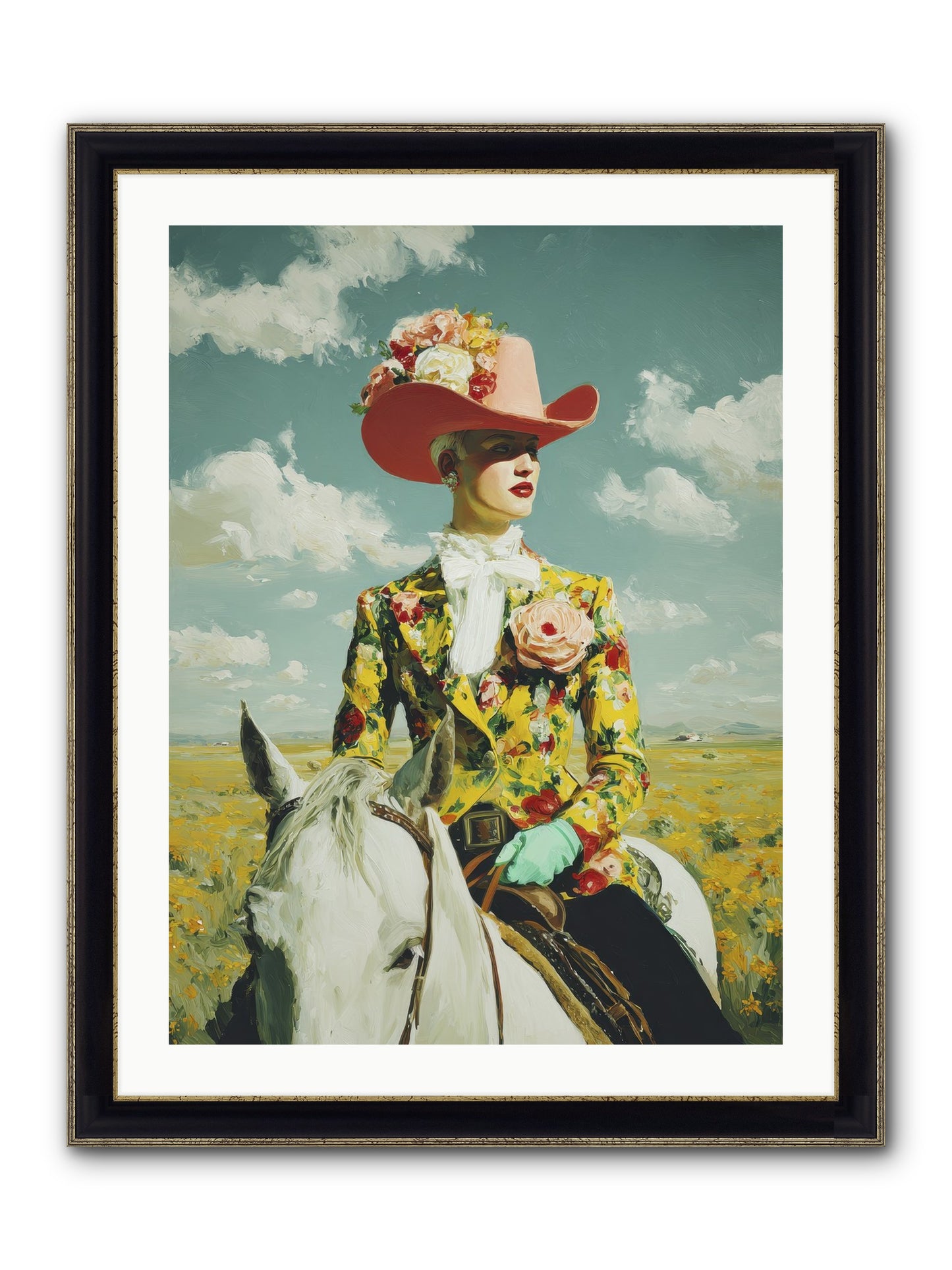 Crown & Cloak Framed Print - Black & Gold 24x32