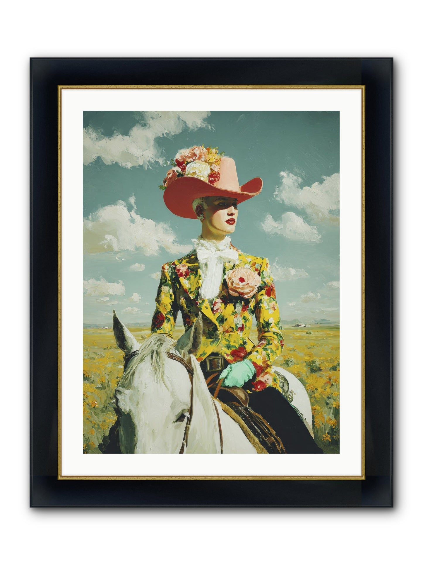 Crown & Cloak Framed Print - Wide Black w/Gold 24x32