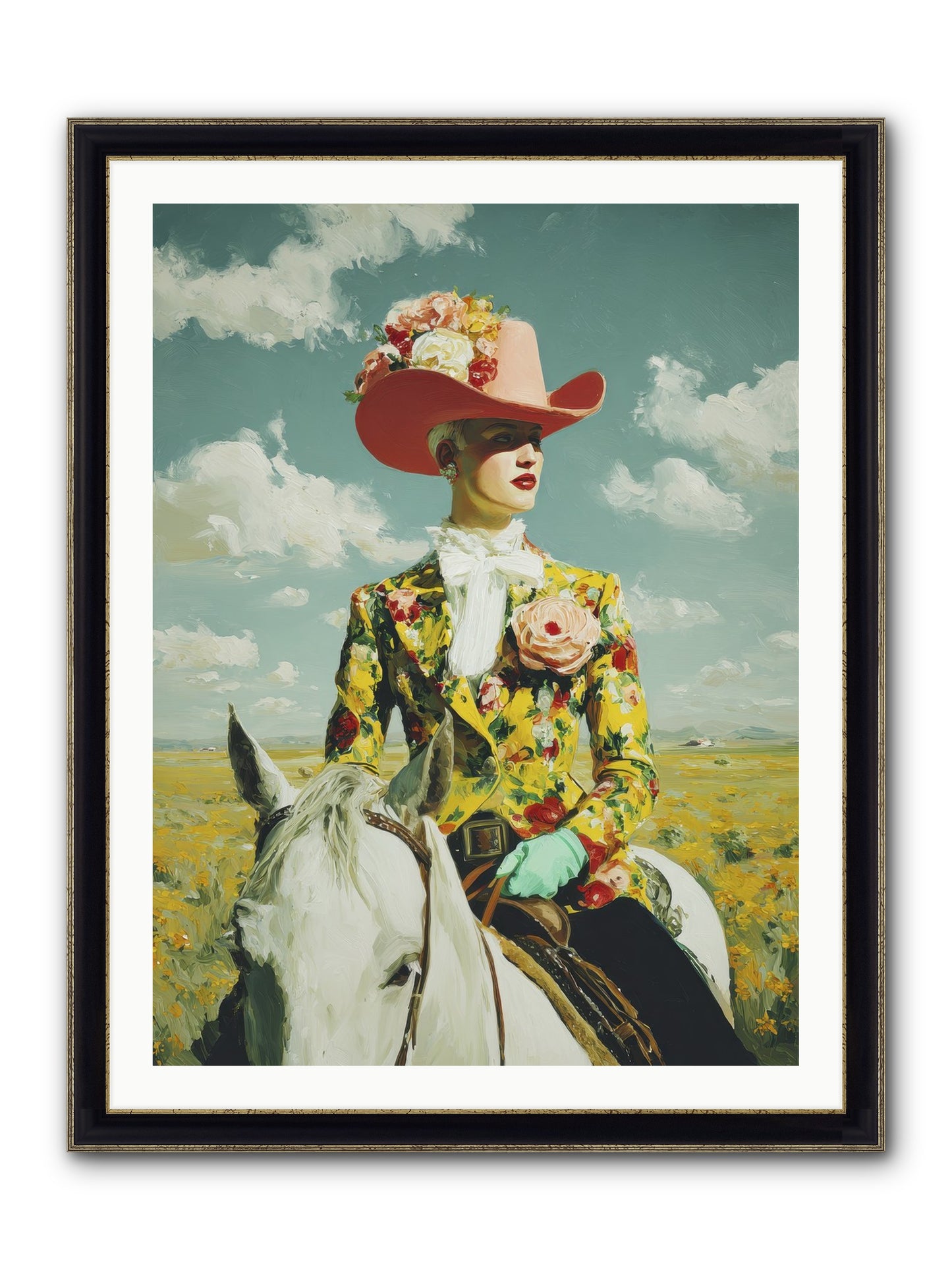 Crown & Cloak Framed Print - Black & Gold 30x40