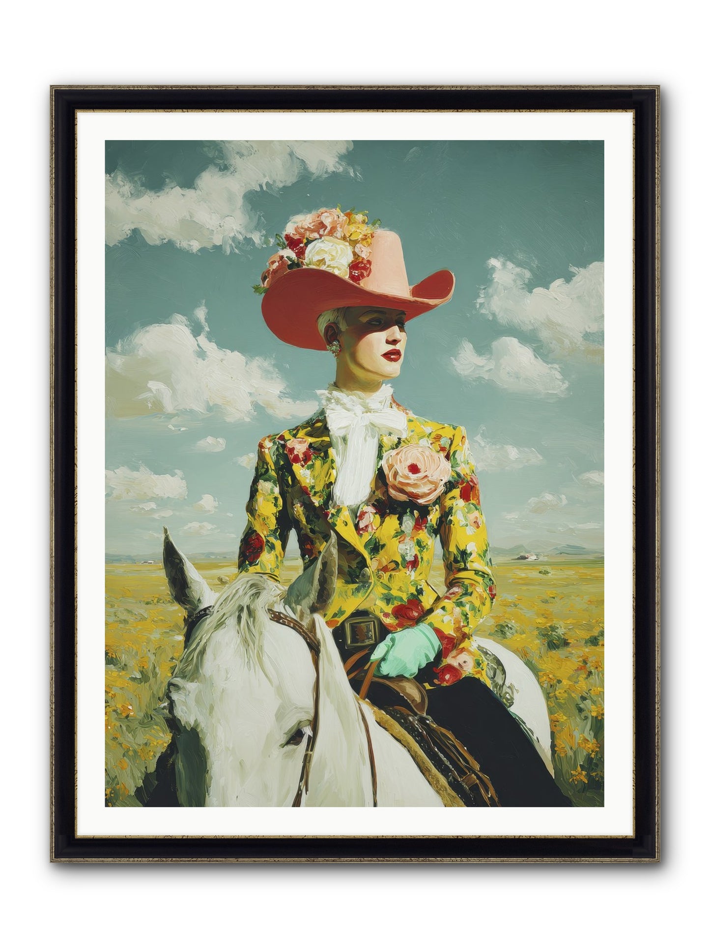 Crown & Cloak Framed Print - Black & Gold 36x48