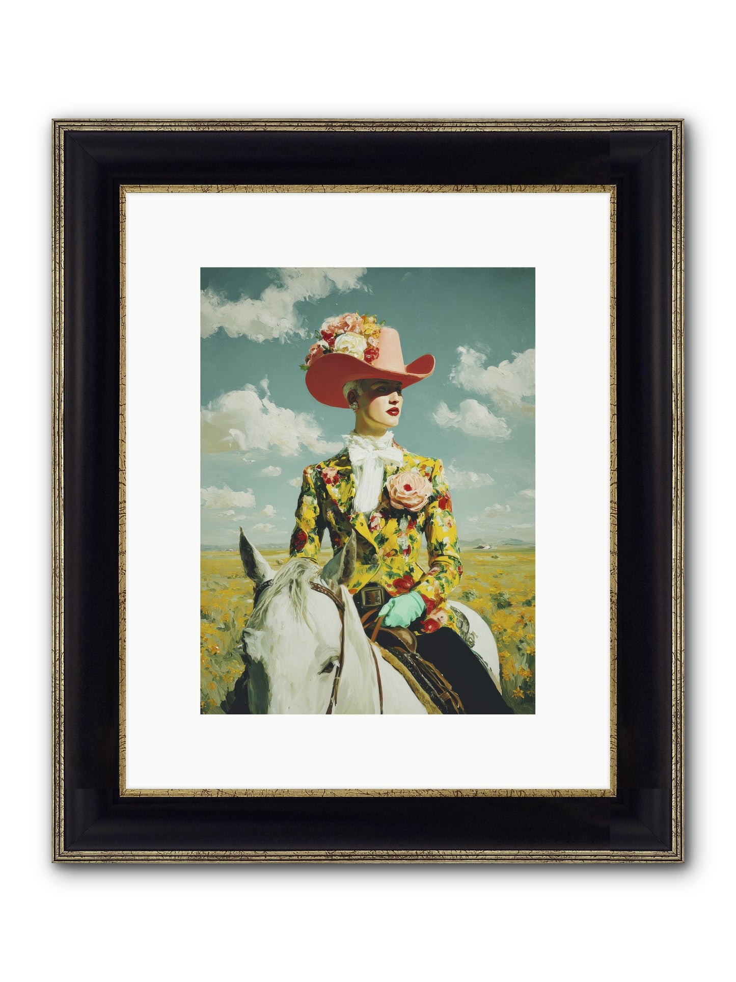 Crown & Cloak Framed Print - Black & Gold 9x12