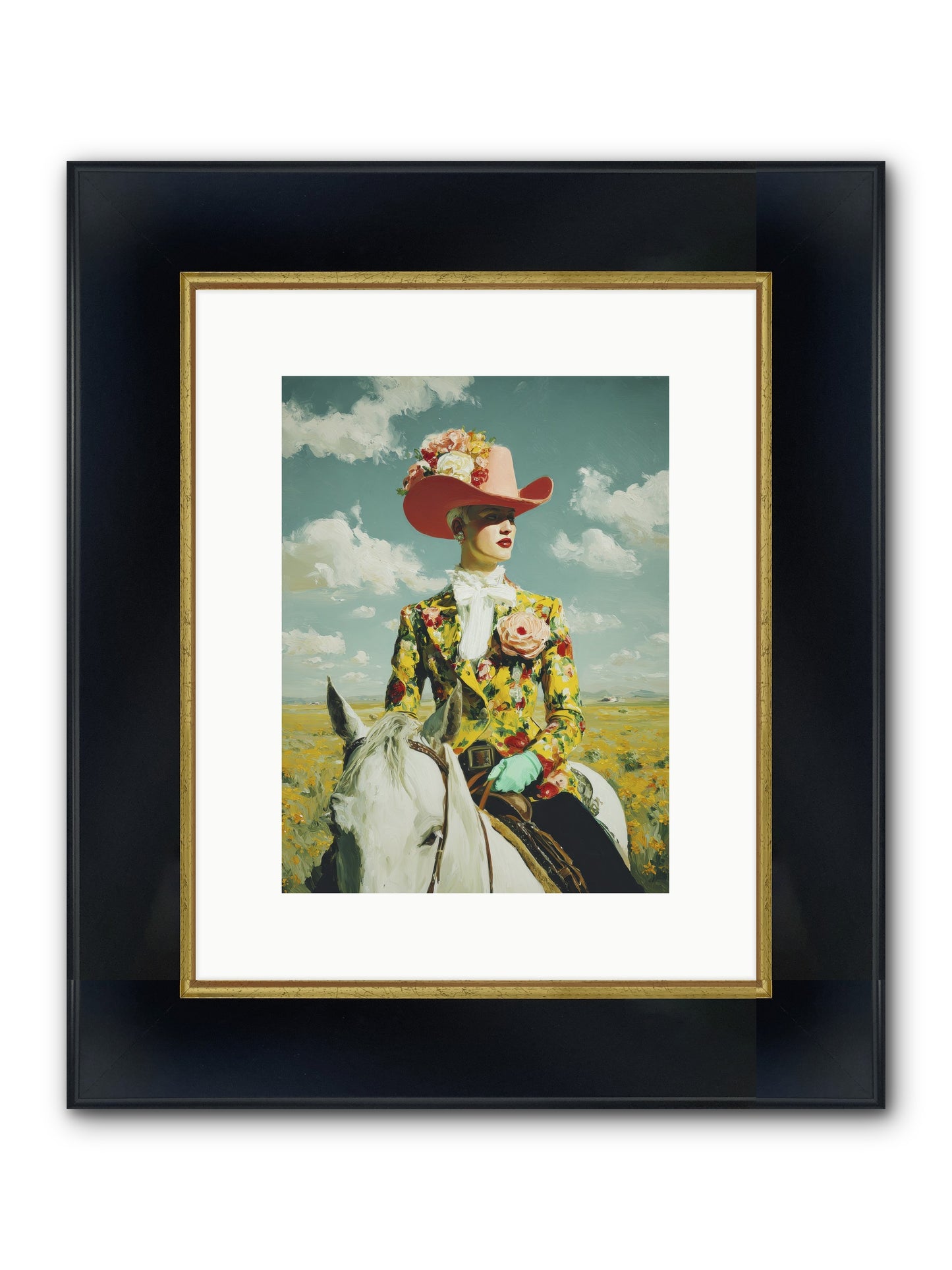 Crown & Cloak Framed Print - Wide Black w/Gold 9x12