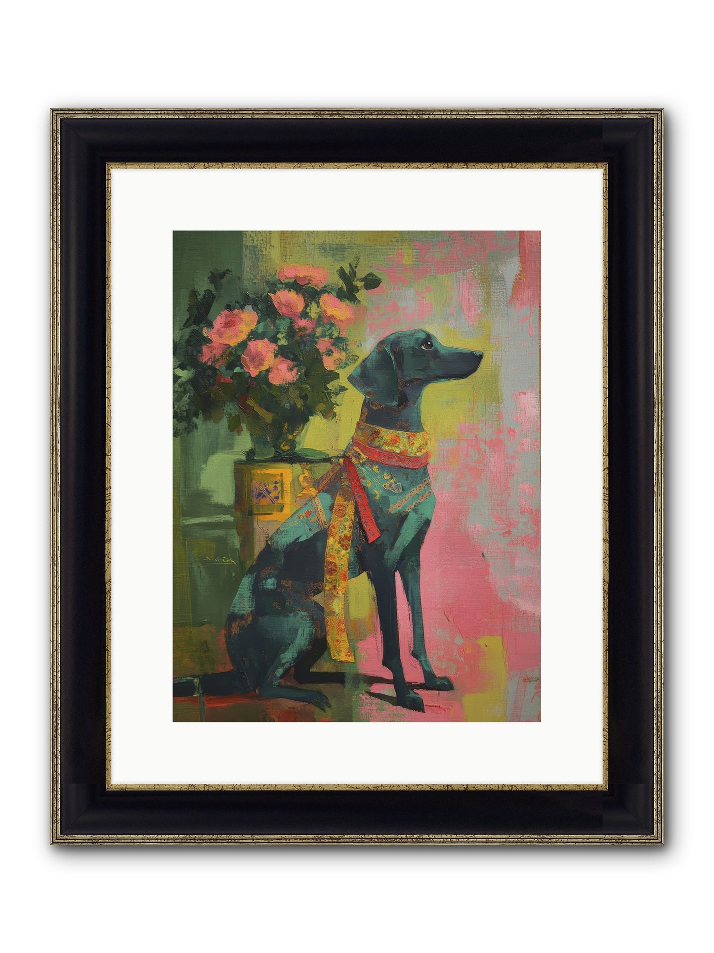 Crown Jewel Framed Print - Black & Gold 12x16