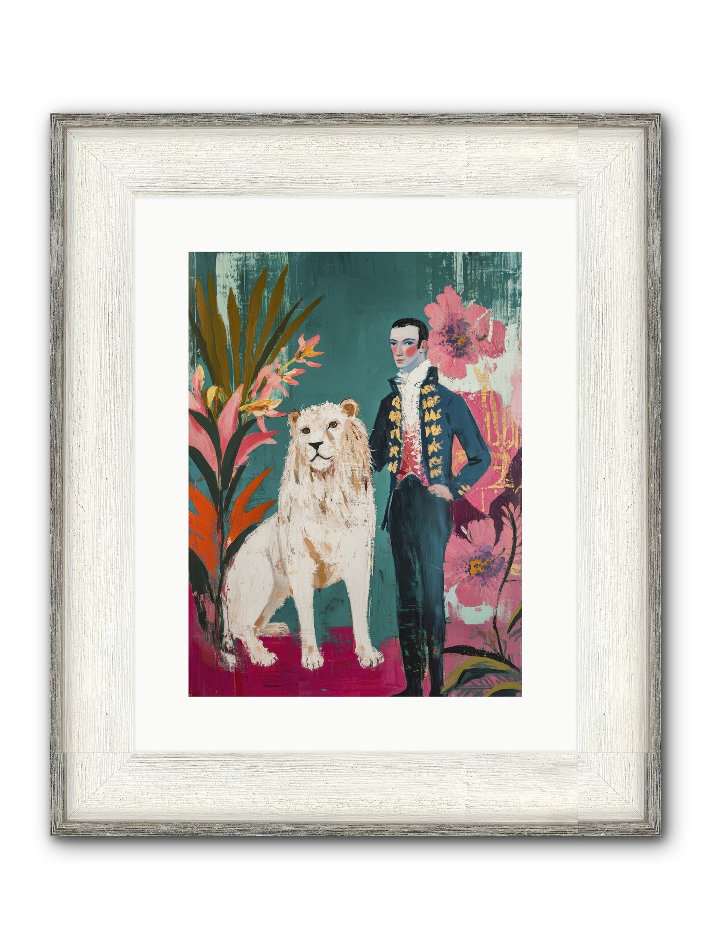 Crown & Mane Framed Print - Driftwood White 12x16