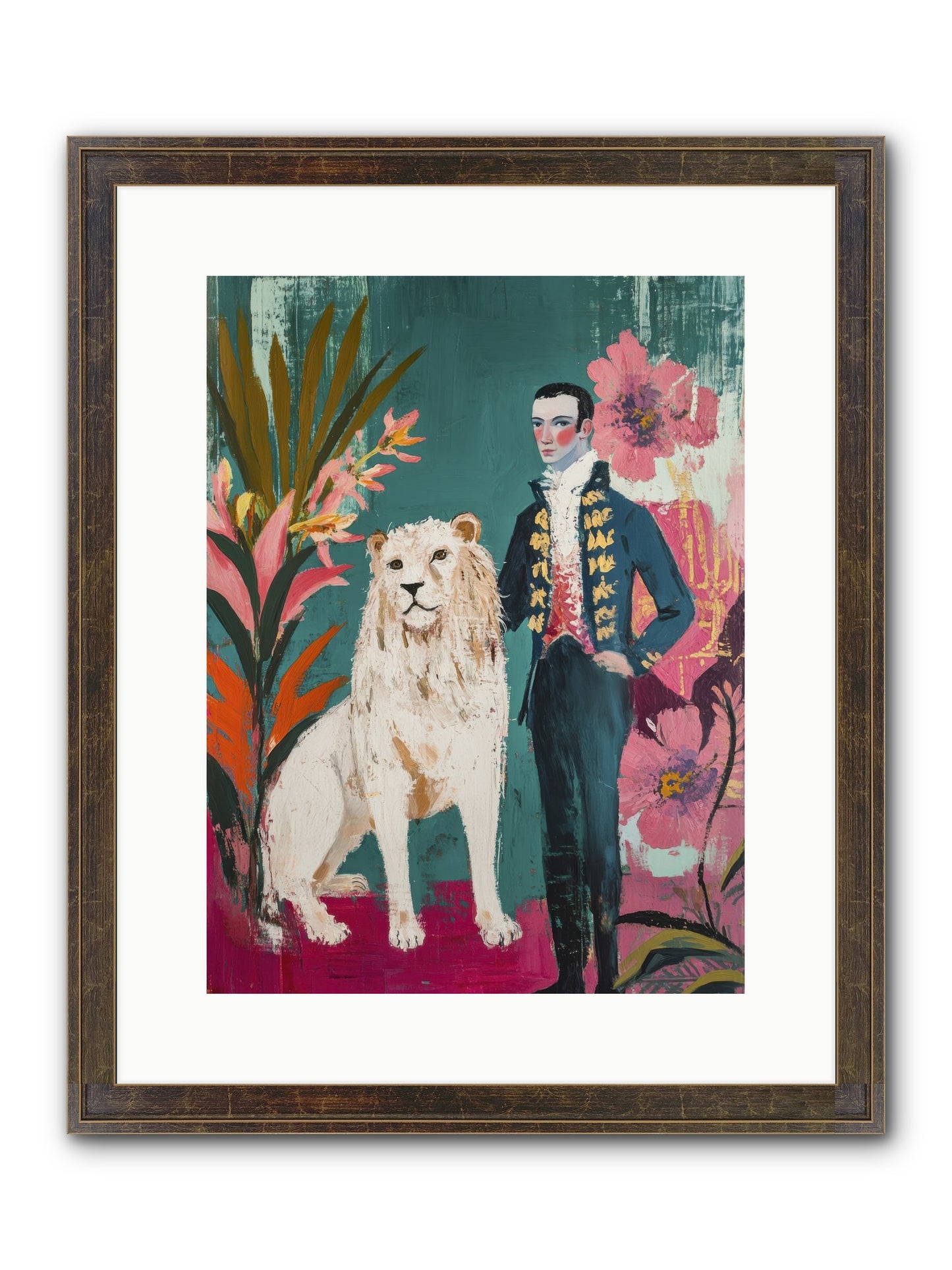 Crown & Mane Framed Print - Slimwoods Black/Gold 12x16
