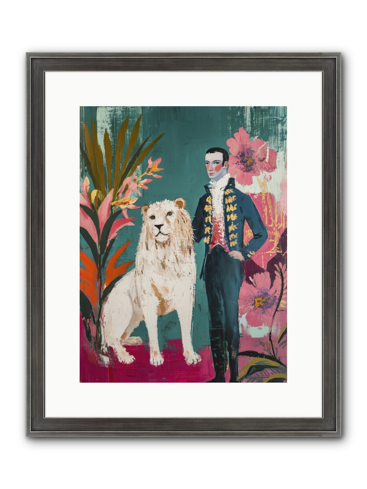 Crown & Mane Framed Print - Slimwoods Black/Silver 12x16