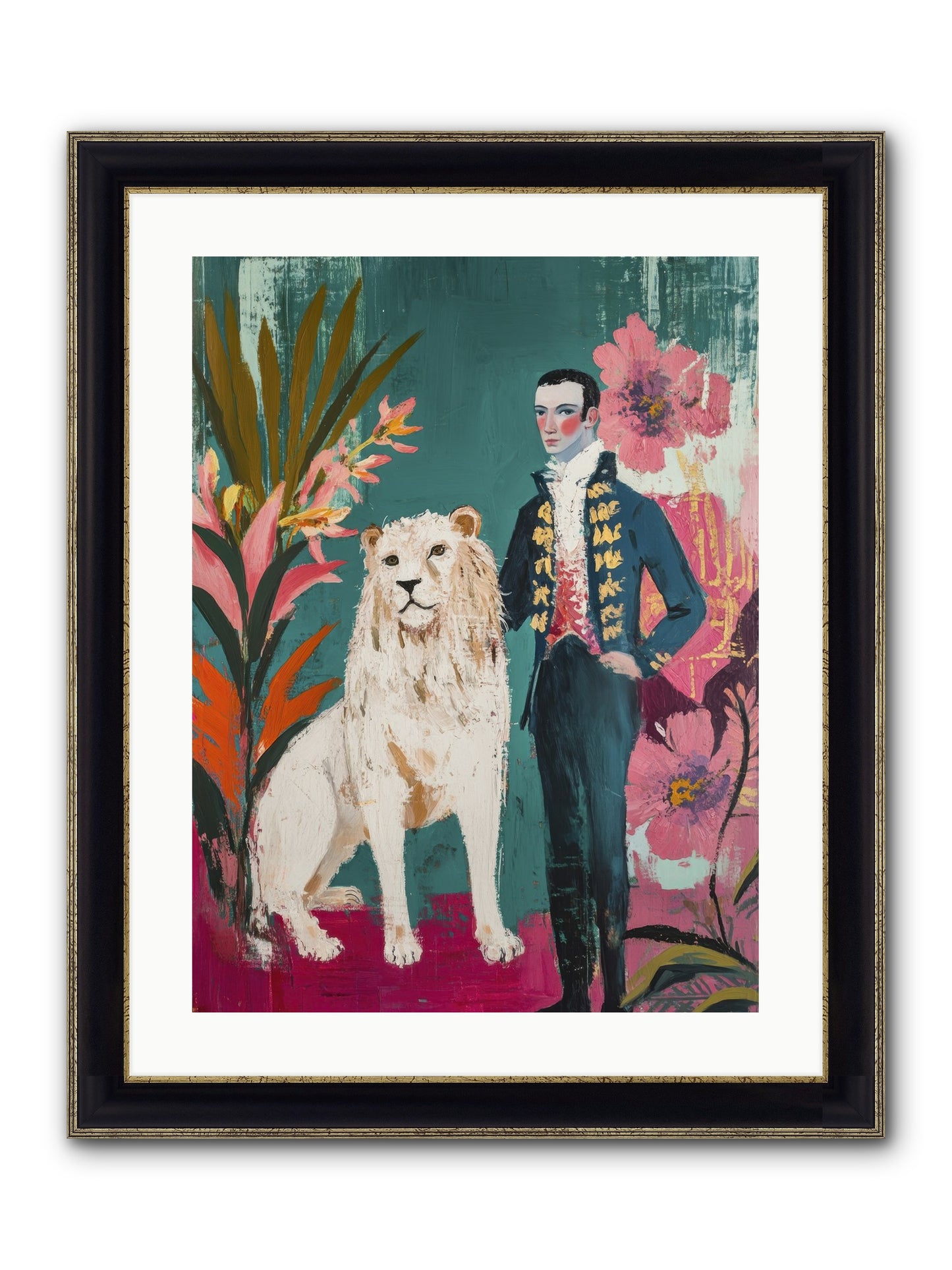 Crown & Mane Framed Print - Black & Gold 18x24