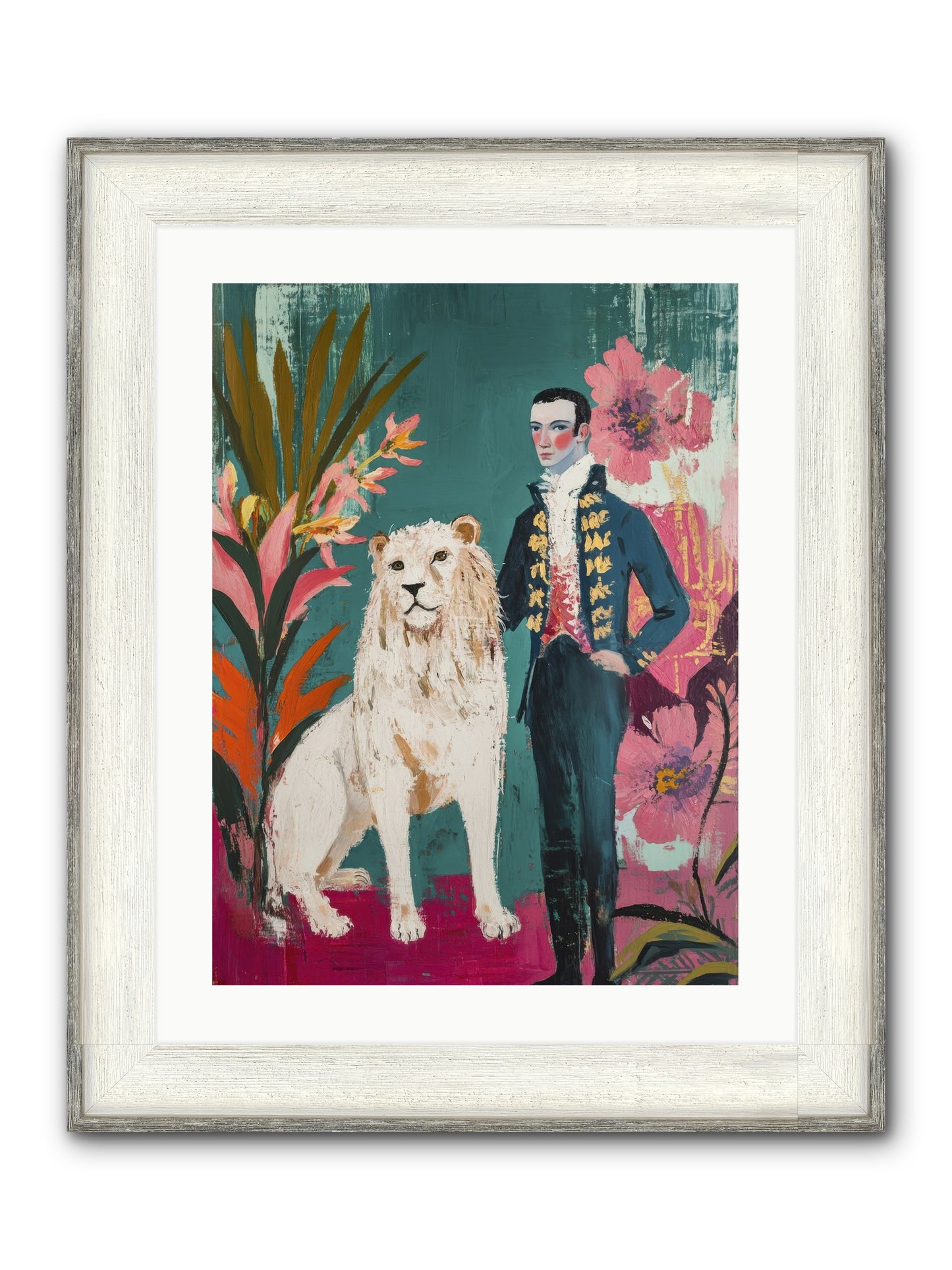 Crown & Mane Framed Print - Driftwood White 18x24
