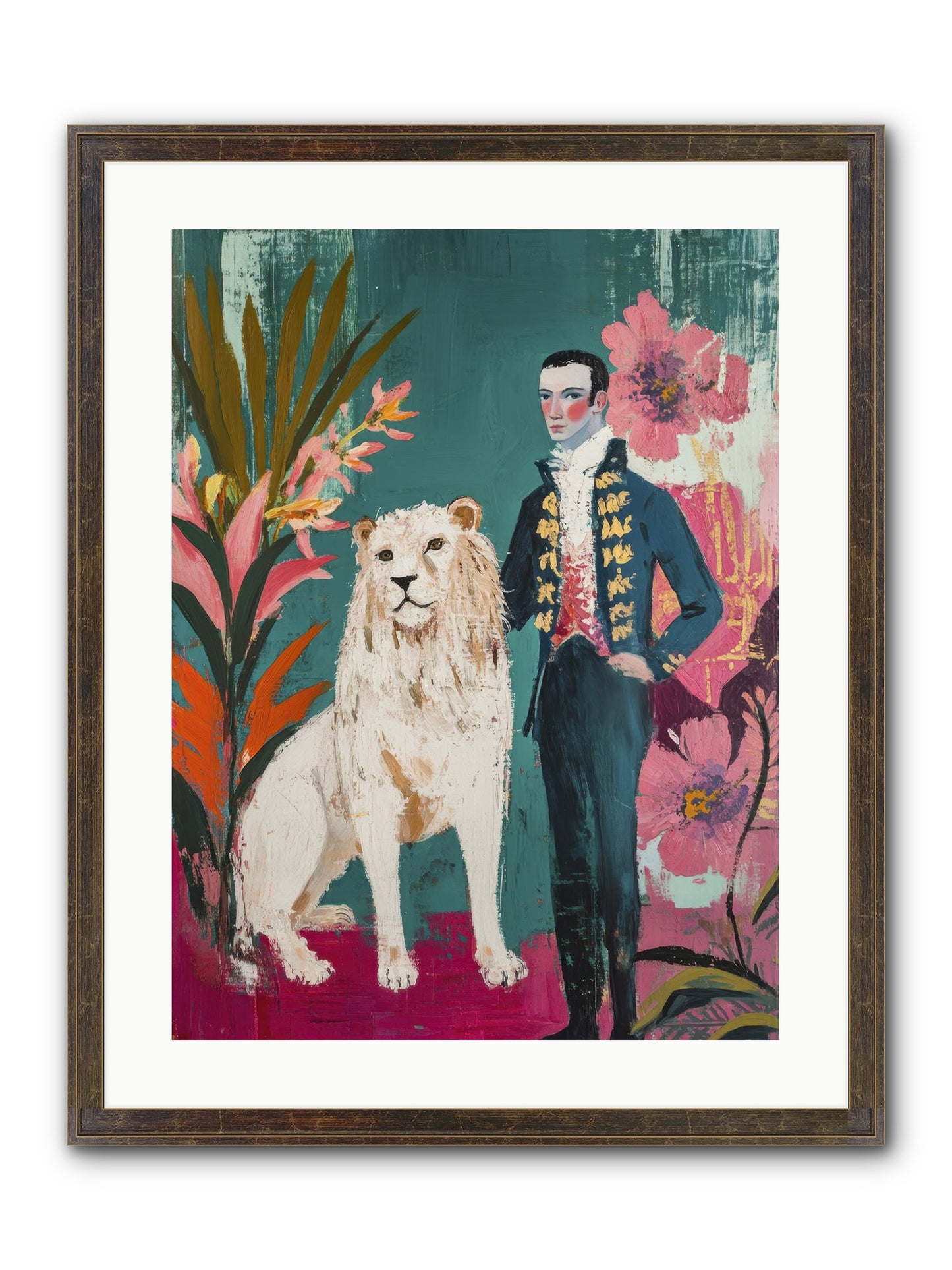 Crown & Mane Framed Print - Slimwoods Black/Gold 18x24