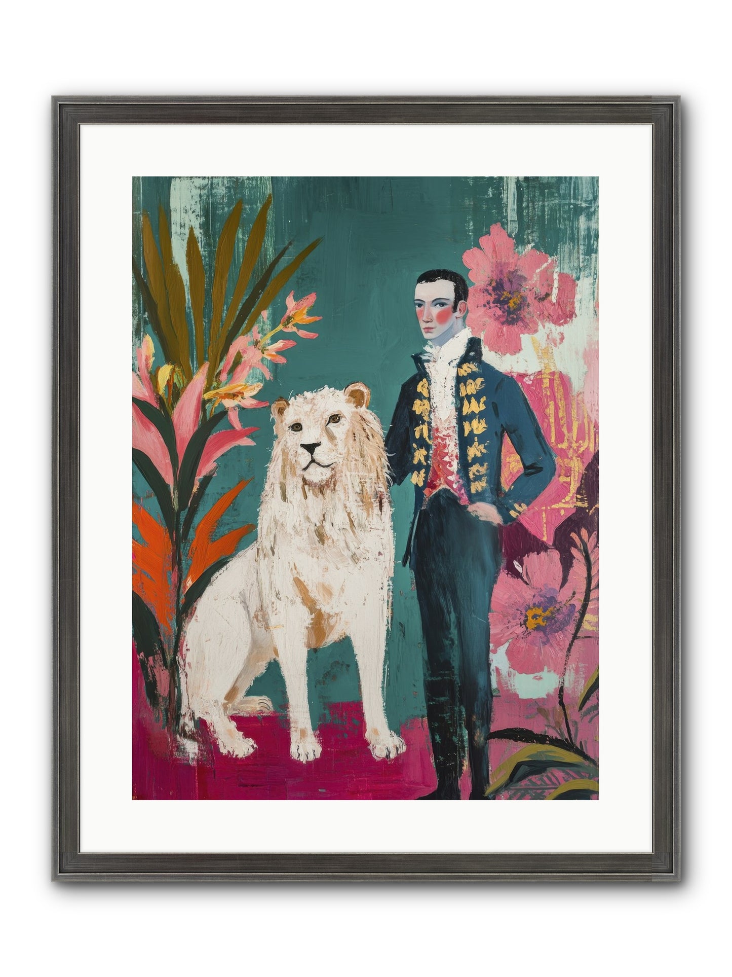 Crown & Mane Framed Print - Slimwoods Black/Silver 18x24